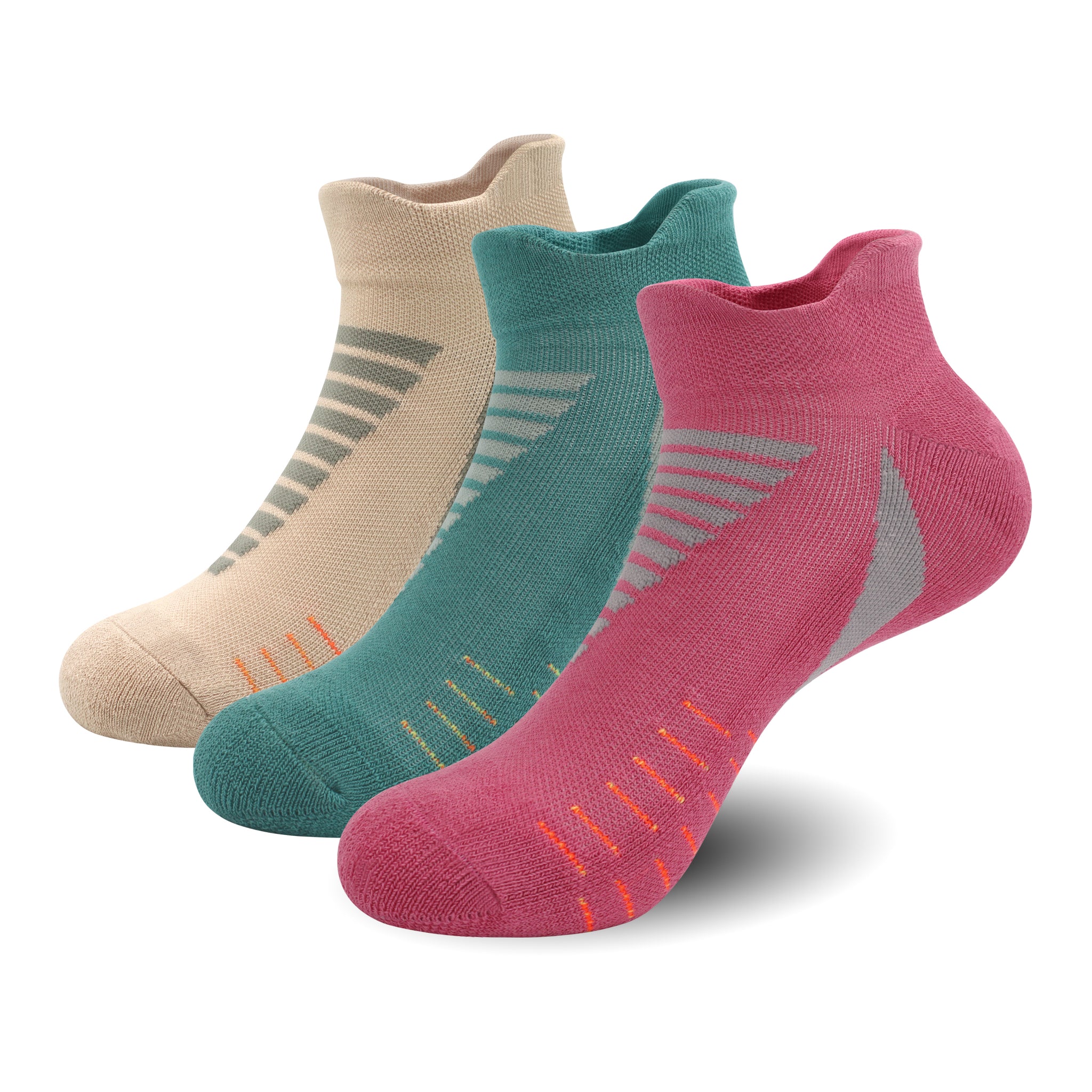 SERISIMPLE Low Cut Performance Cotton Bamboo Socks Padding Athletic Cushion Compression Wicking Running Men Women 3 Pairs