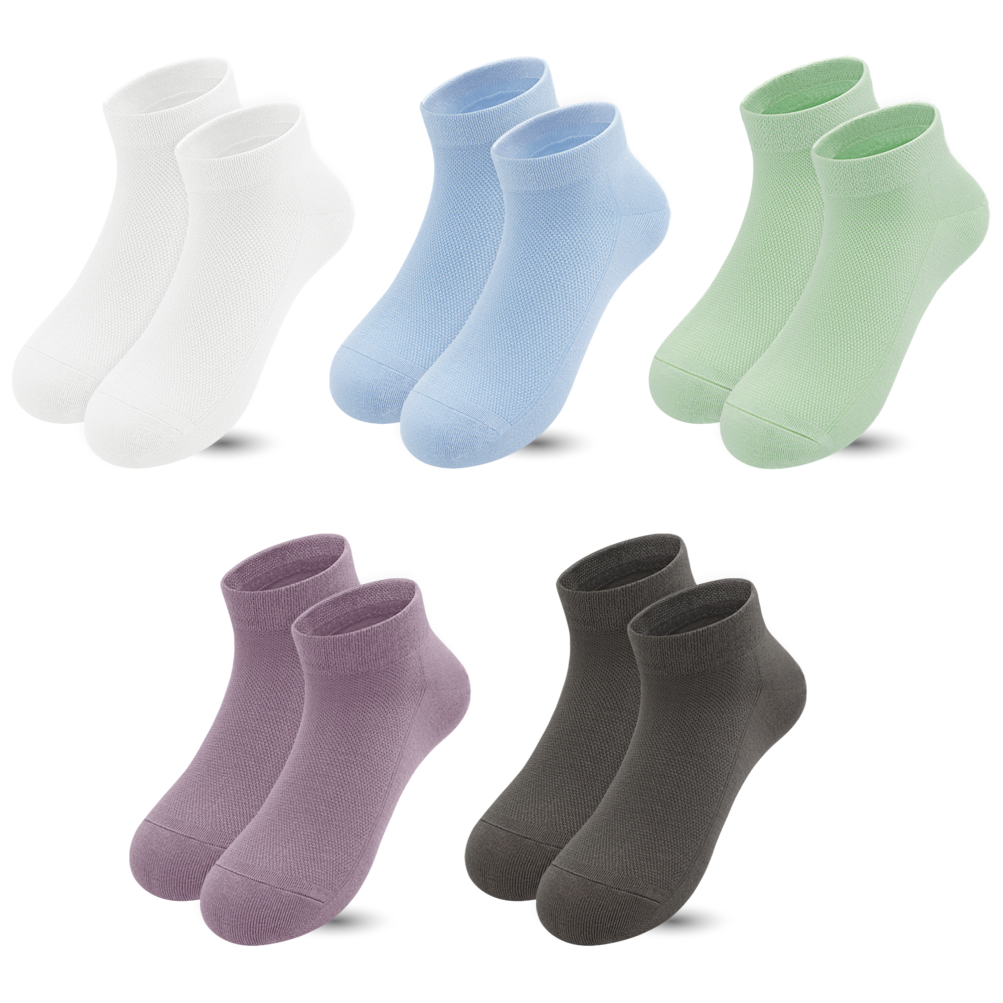 Bamboo Mesh Kids Low Cut Socks Unisex Child Ankle Non Slip Breathable Boy Girl 5 Pairs