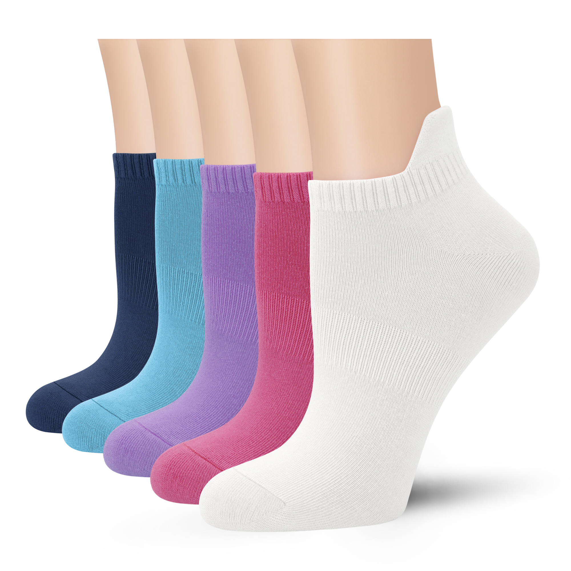 Viscose Bamboo No Show Sock Women Ankle Thin Low Cut Socks Arch Support Breathable Athletic Sock 5 Pairs