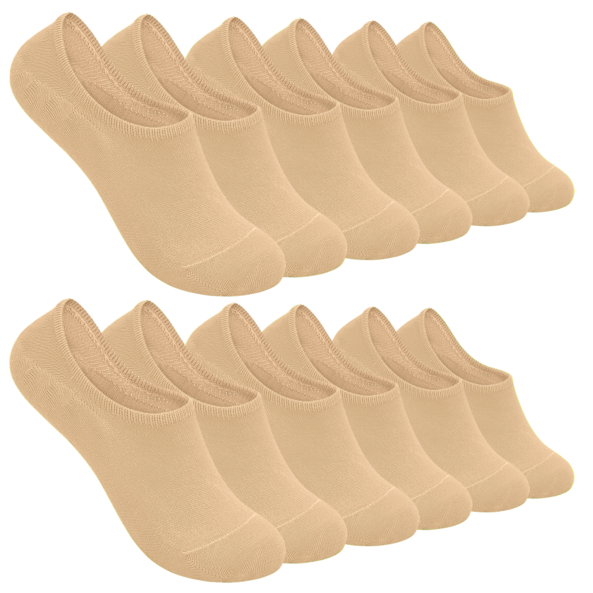Low Cut Thin Womens Viscose Bamboo Socks No Show Invisible Non Slip with Grips Lightweight Liner Flats 6 Pairs