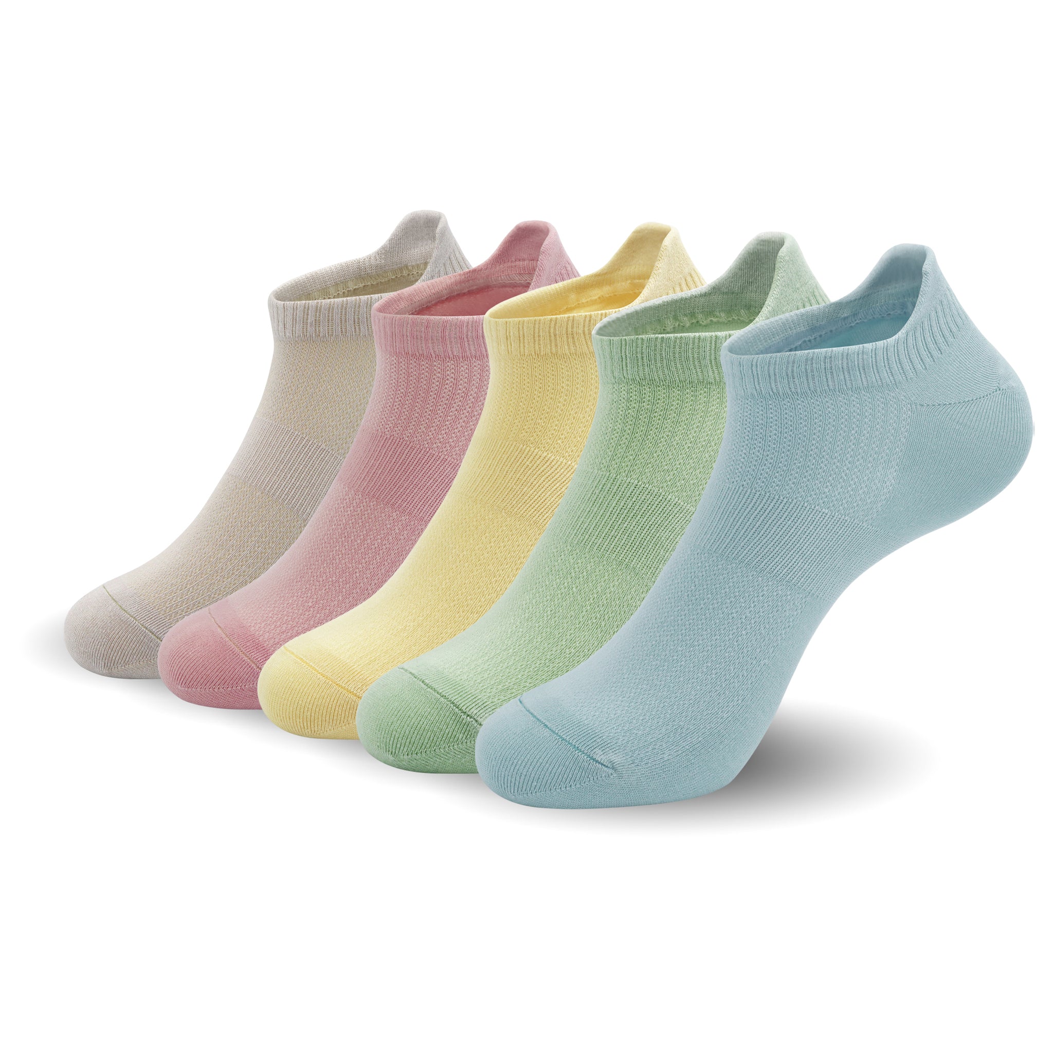Women Ultra Thin Socks Bamboo Low Cut No Show Ventilating Low Ankle Anti Odor Arch Support Mesh Socks 5 Pairs
