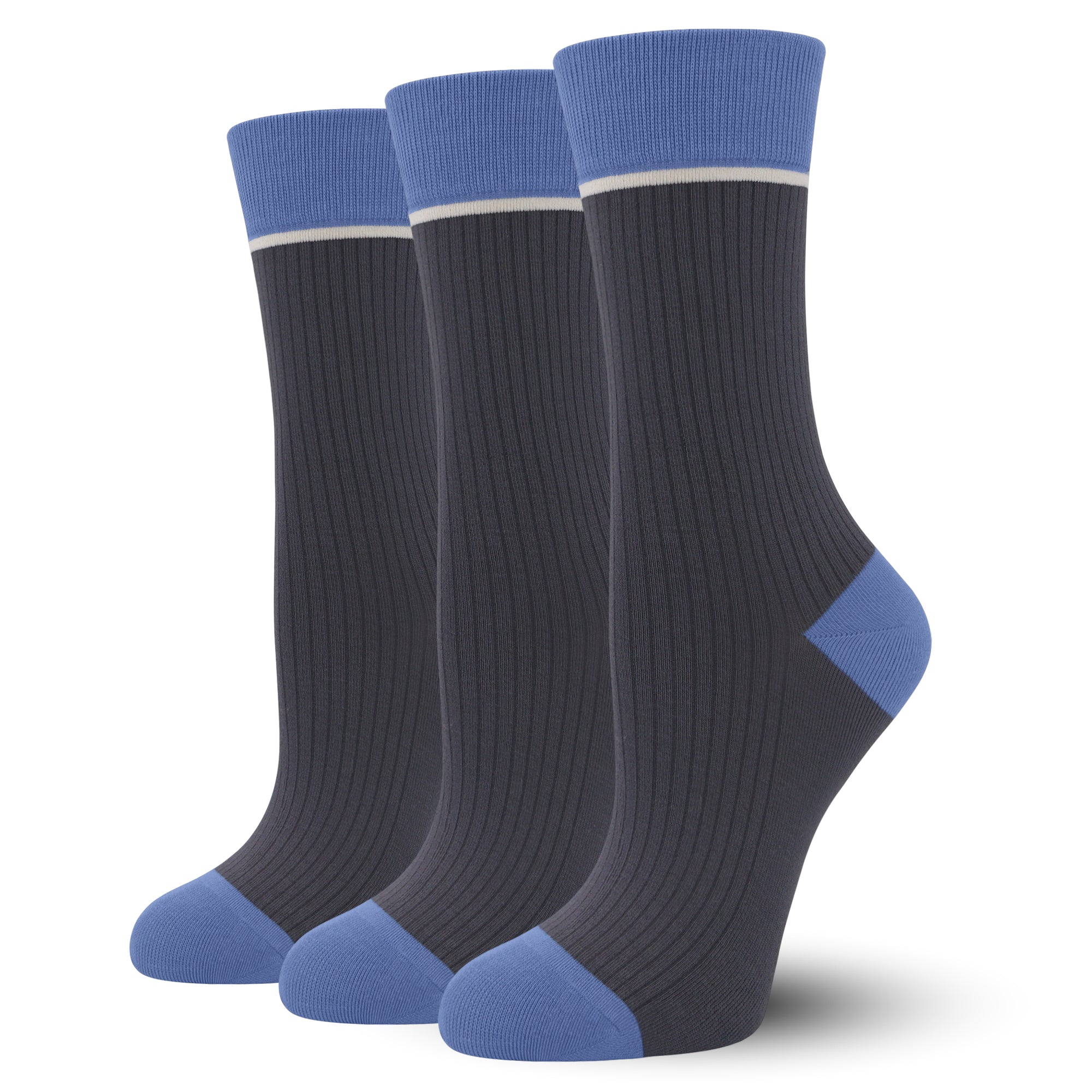 Viscose Bamboo Womens Crew Socks Dress Chic Colorblock Striped Design Retro Colorful Soft Comfort, Stylish 3 Pairs