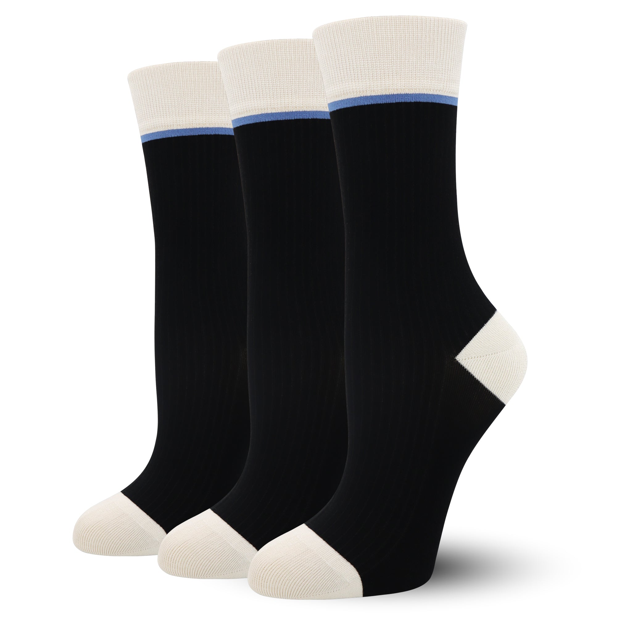 Viscose Bamboo Womens Crew Socks Dress Chic Colorblock Striped Design Retro Colorful Soft Comfort, Stylish 3 Pairs