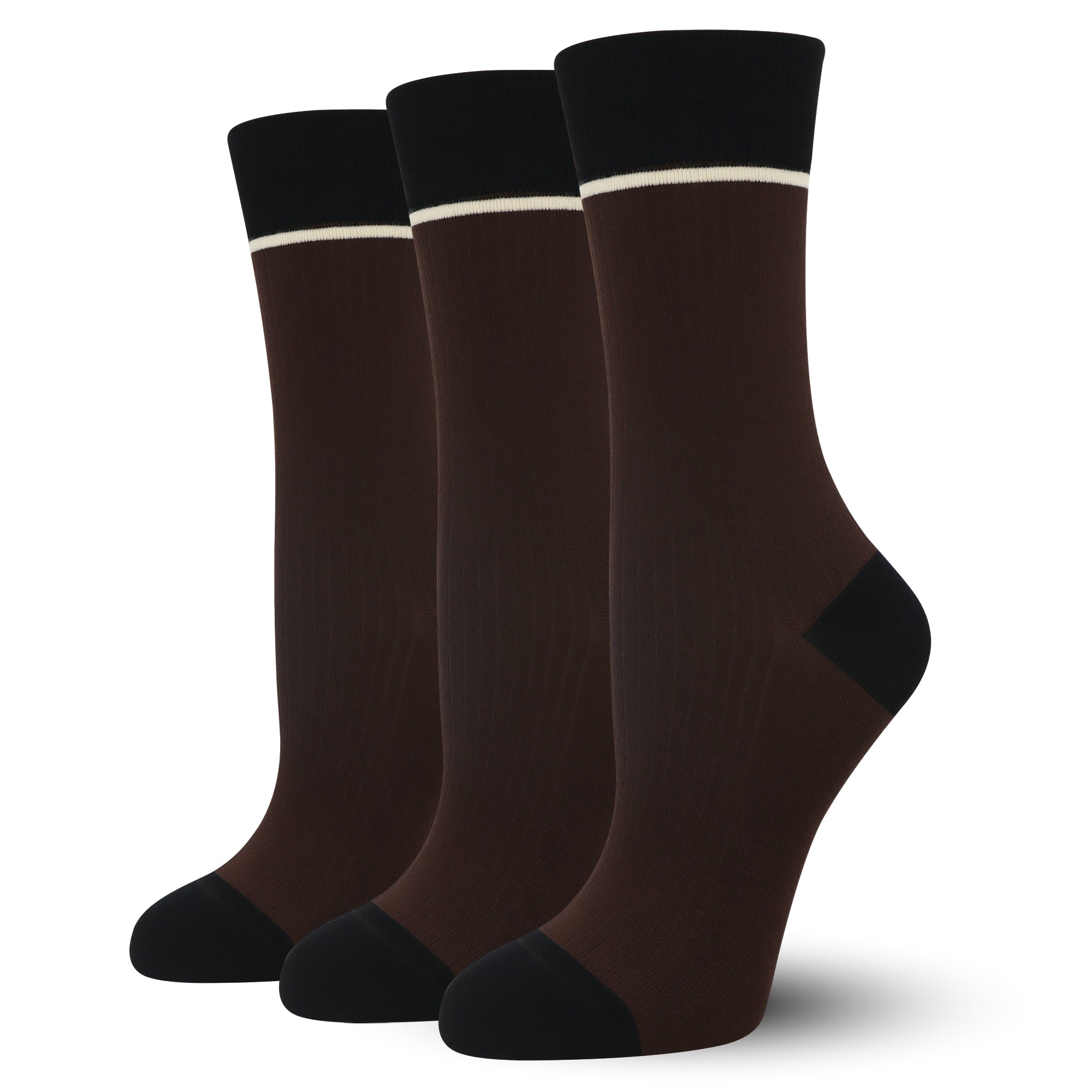 Viscose Bamboo Womens Crew Socks Dress Chic Colorblock Striped Design Retro Colorful Soft Comfort, Stylish 3 Pairs