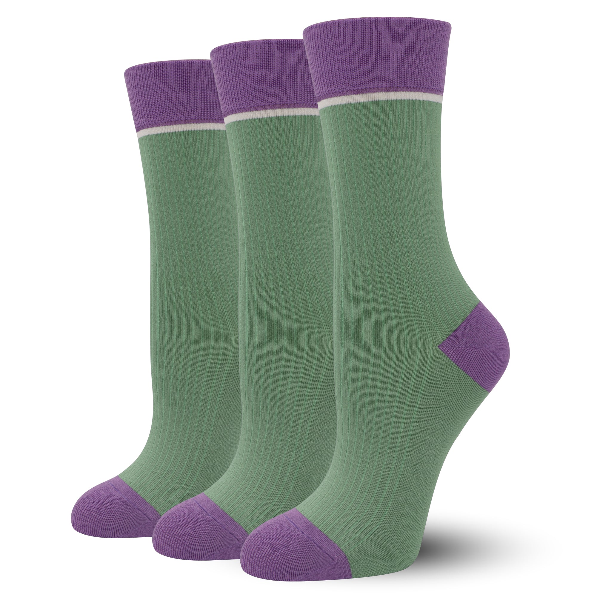 Viscose Bamboo Womens Crew Socks Dress Chic Colorblock Striped Design Retro Colorful Soft Comfort, Stylish 3 Pairs