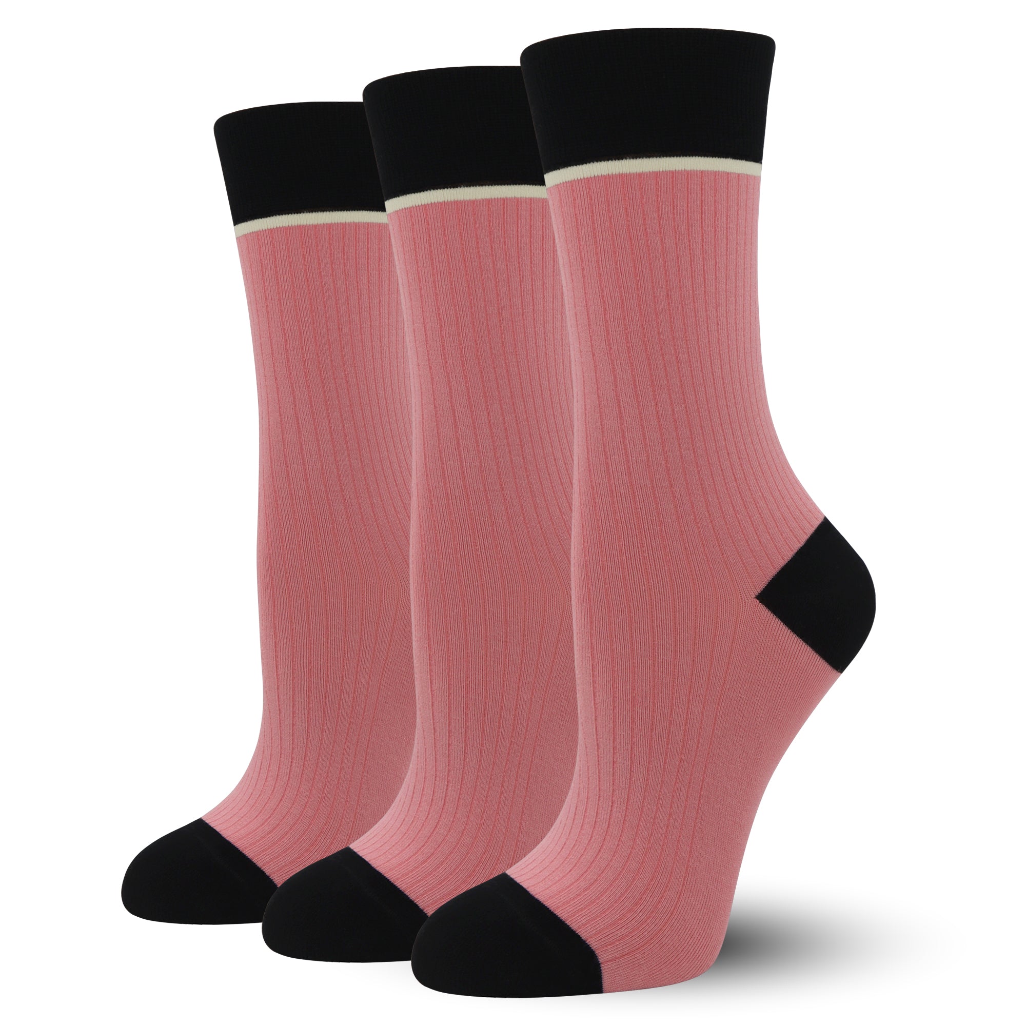 Viscose Bamboo Womens Crew Socks Dress Chic Colorblock Striped Design Retro Colorful Soft Comfort, Stylish 3 Pairs