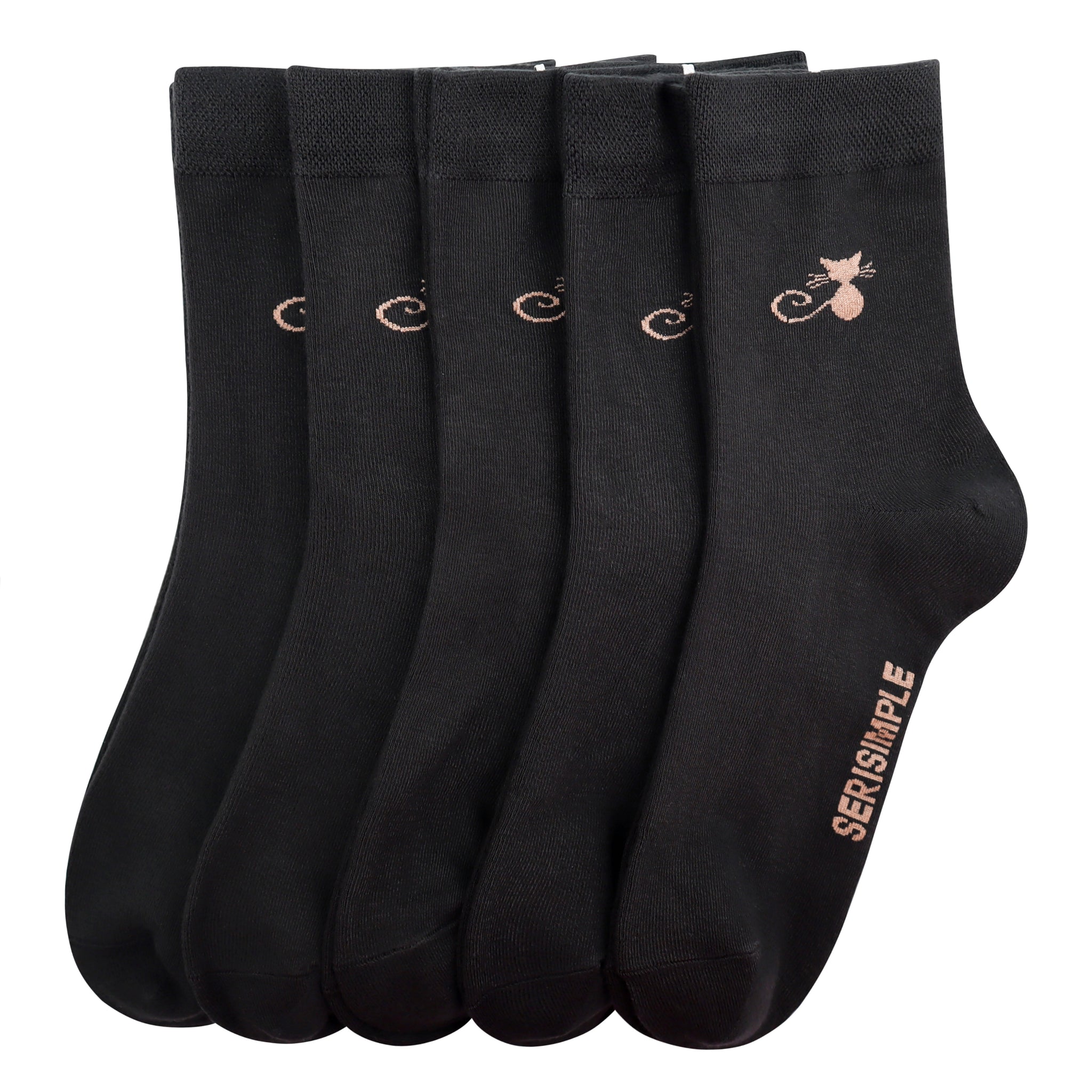 SERISIMPLE Women Ankle Socks Bamboo Crew Thin Ankle Height Boot Lightweight Color Anti Odor Soft Breathable Sock 5 Pairs