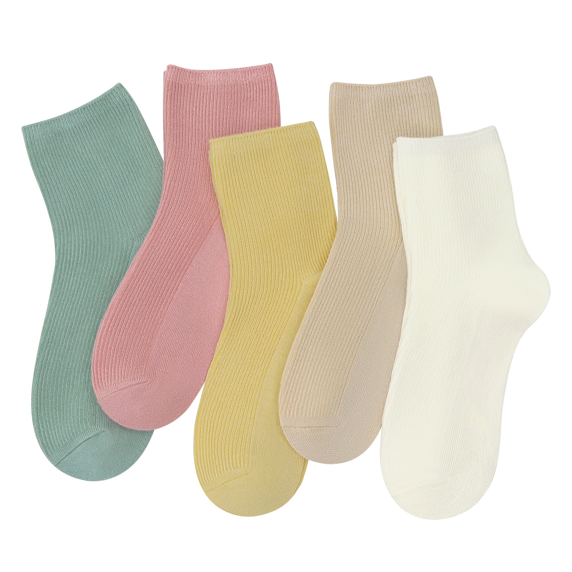 Bamboo Stretch Kids Ankle Sochool Kids Crew Socks Breathable Boy Girl 5 Pairs