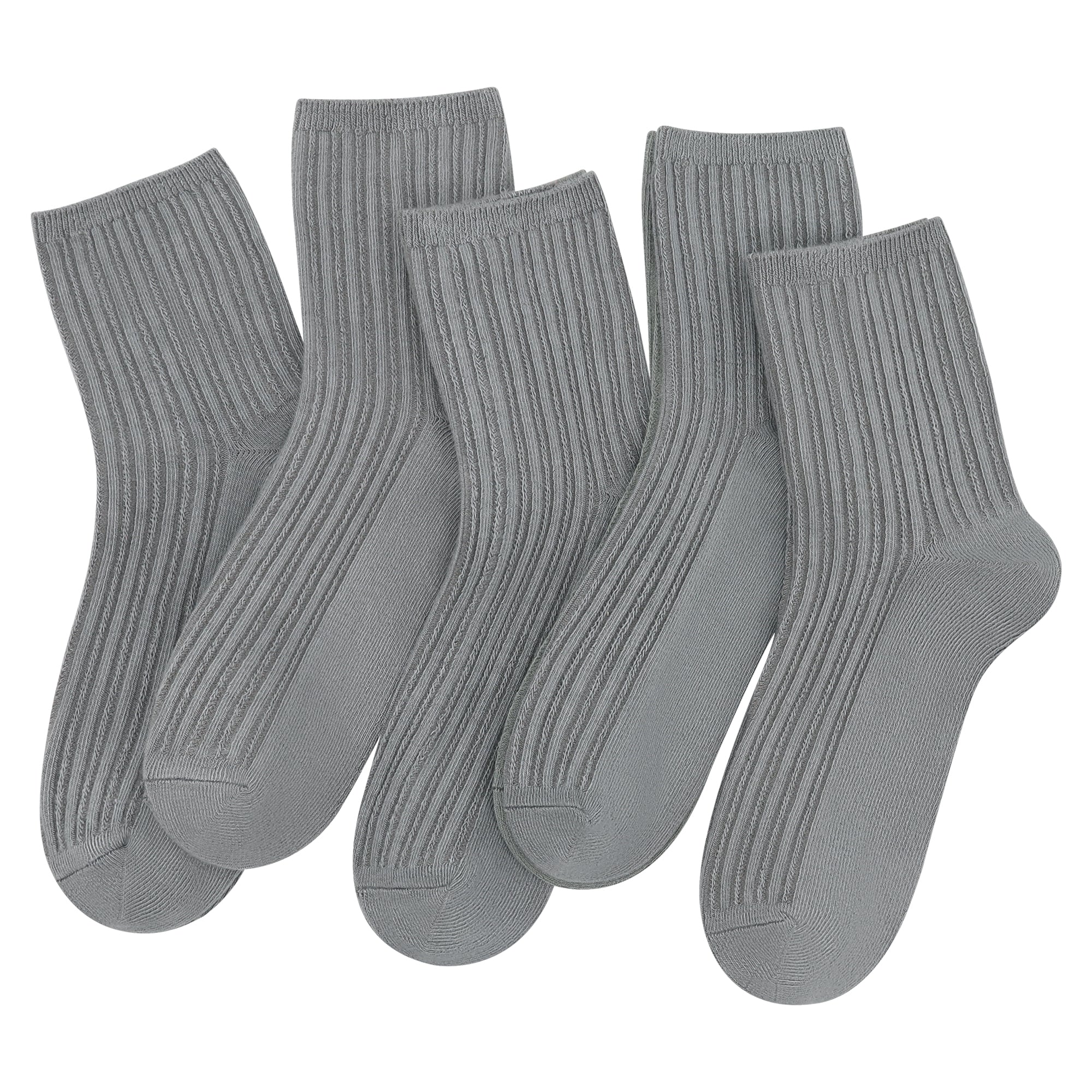 Bamboo Stretch Kids Ankle Sochool Kids Crew Socks Breathable Boy Girl 5 Pairs