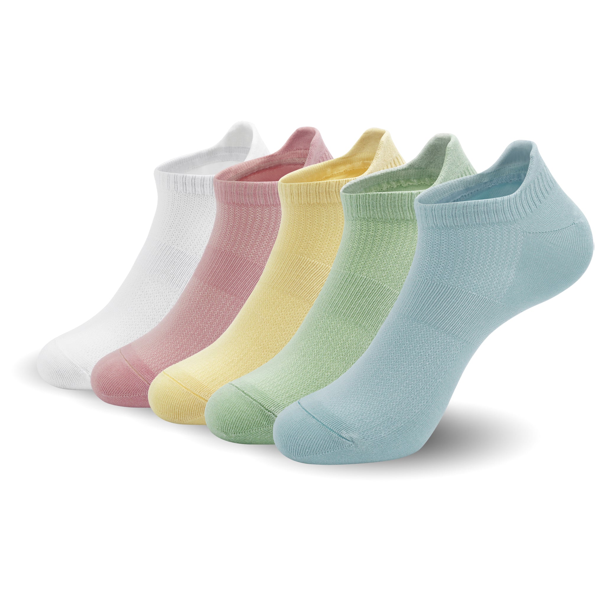Women Ultra Thin Socks Bamboo Low Cut No Show Ventilating Low Ankle Anti Odor Arch Support Mesh Socks 5 Pairs