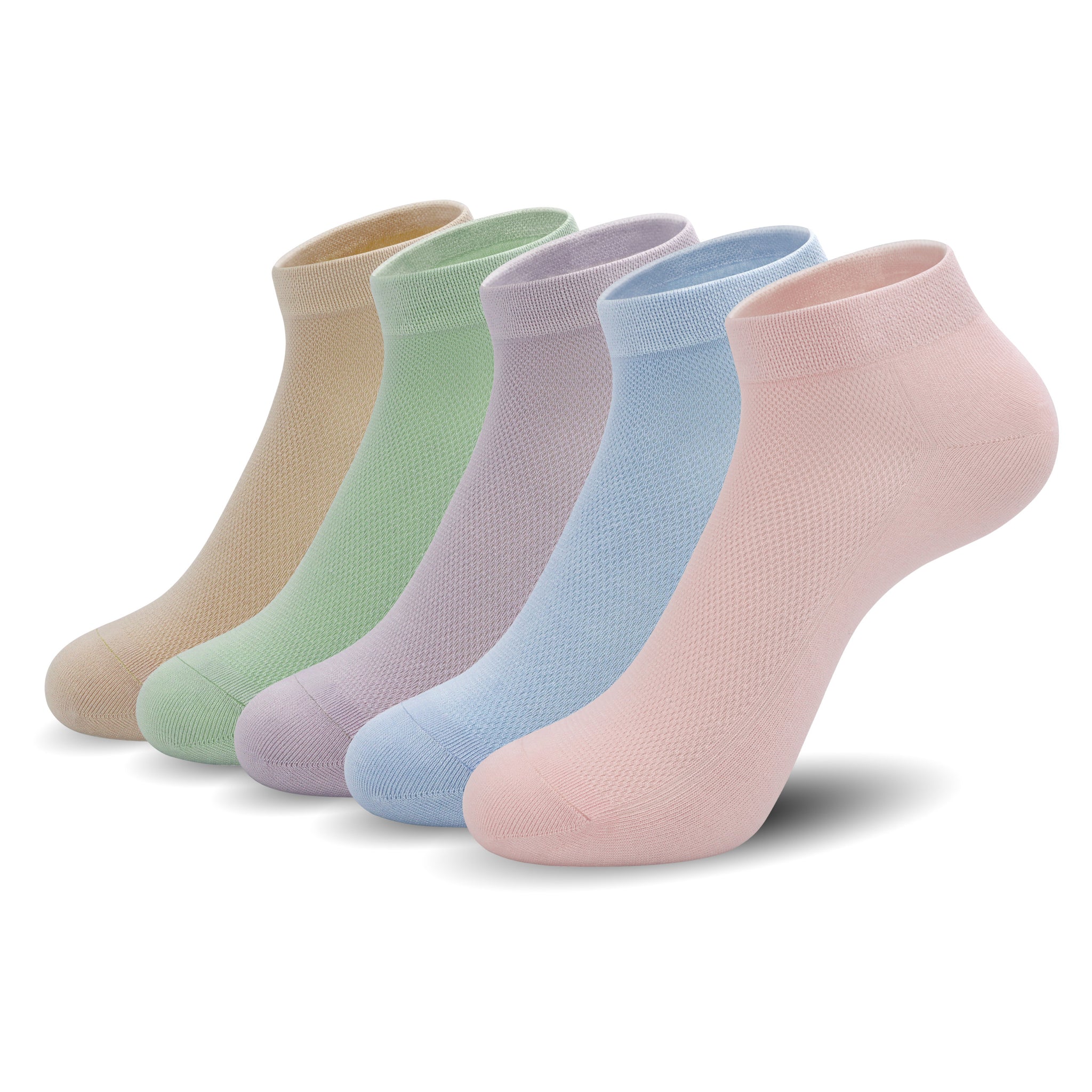 Women Mesh Ankle Socks Bamboo Summer Cool Socks Soft Ultra Thin Low Cut Sock 5 Pairs,4-8/9-11