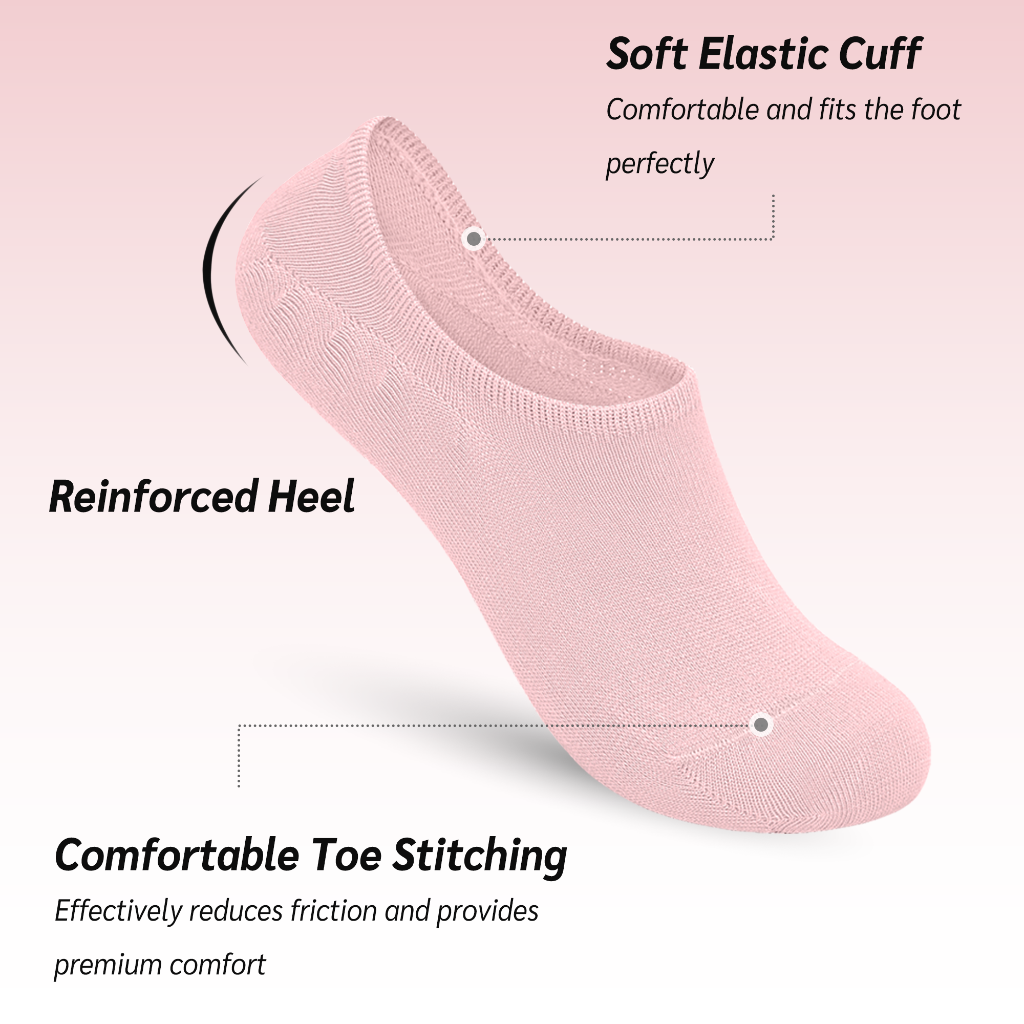 Low Cut Thin Womens Viscose Bamboo Socks No Show Invisible Non Slip with Grips Lightweight Liner Flats 6 Pairs