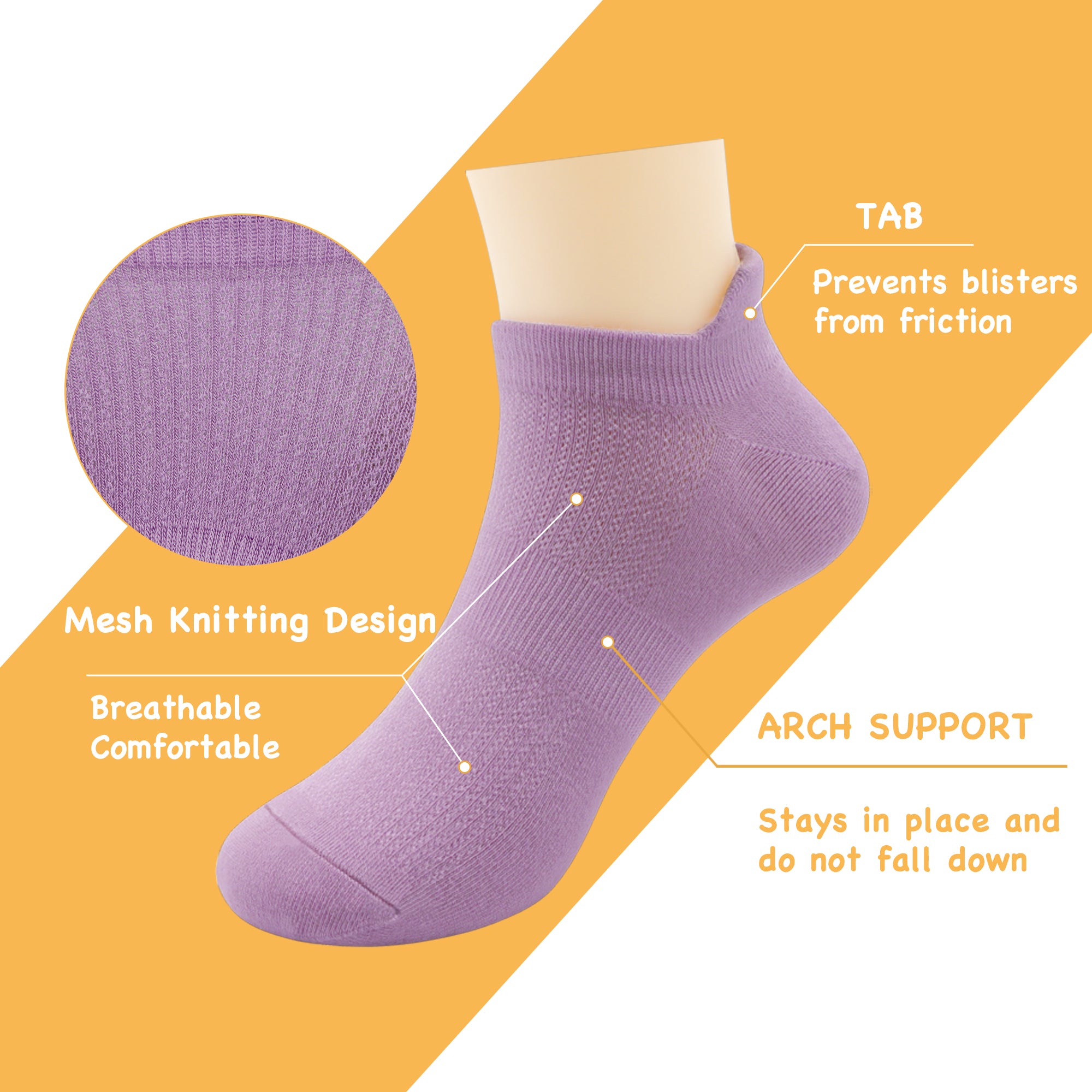 Ultra-Soft Viscose Bamboo Kids No-Show Socks Ankle Thin Comfortable Low Cut Socks for Boys&Girls Non Slip 5 Pairs