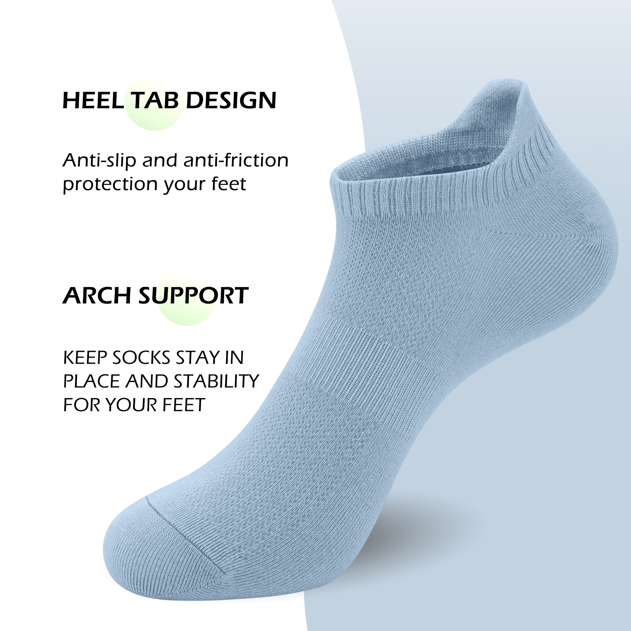 Women Ultra Thin Socks Bamboo Low Cut No Show Ventilating Low Ankle Anti Odor Arch Support Mesh Socks 5 Pairs