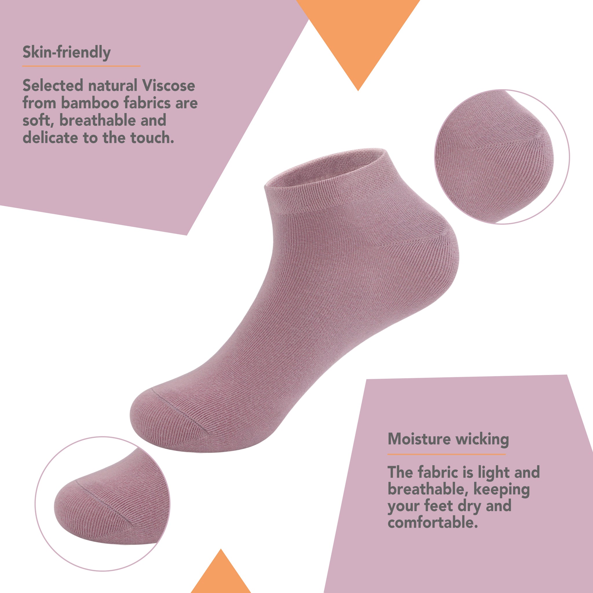Bamboo School Socks Ankle Super Soft School Kids Socks Stretch Cuffs Athletic Socks Odor Resistant Anti-odor 5 Pairs