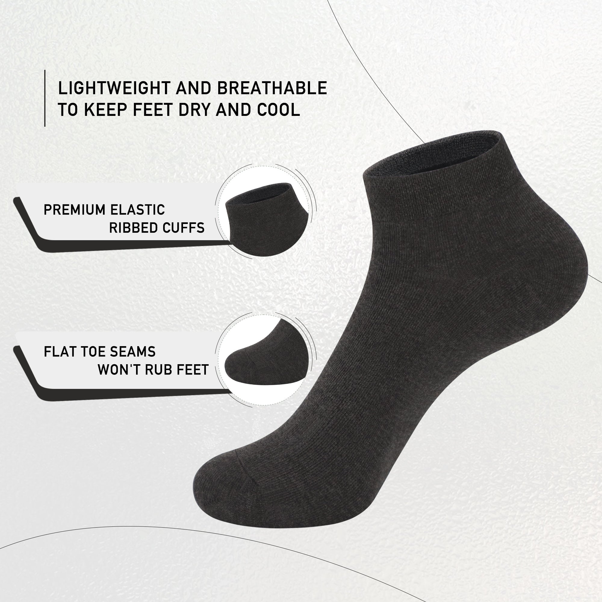 Women Bamboo Ankle Socks Low Cut Thin Sock Lightweight Pastal Color Soft Sock 5 Pairs