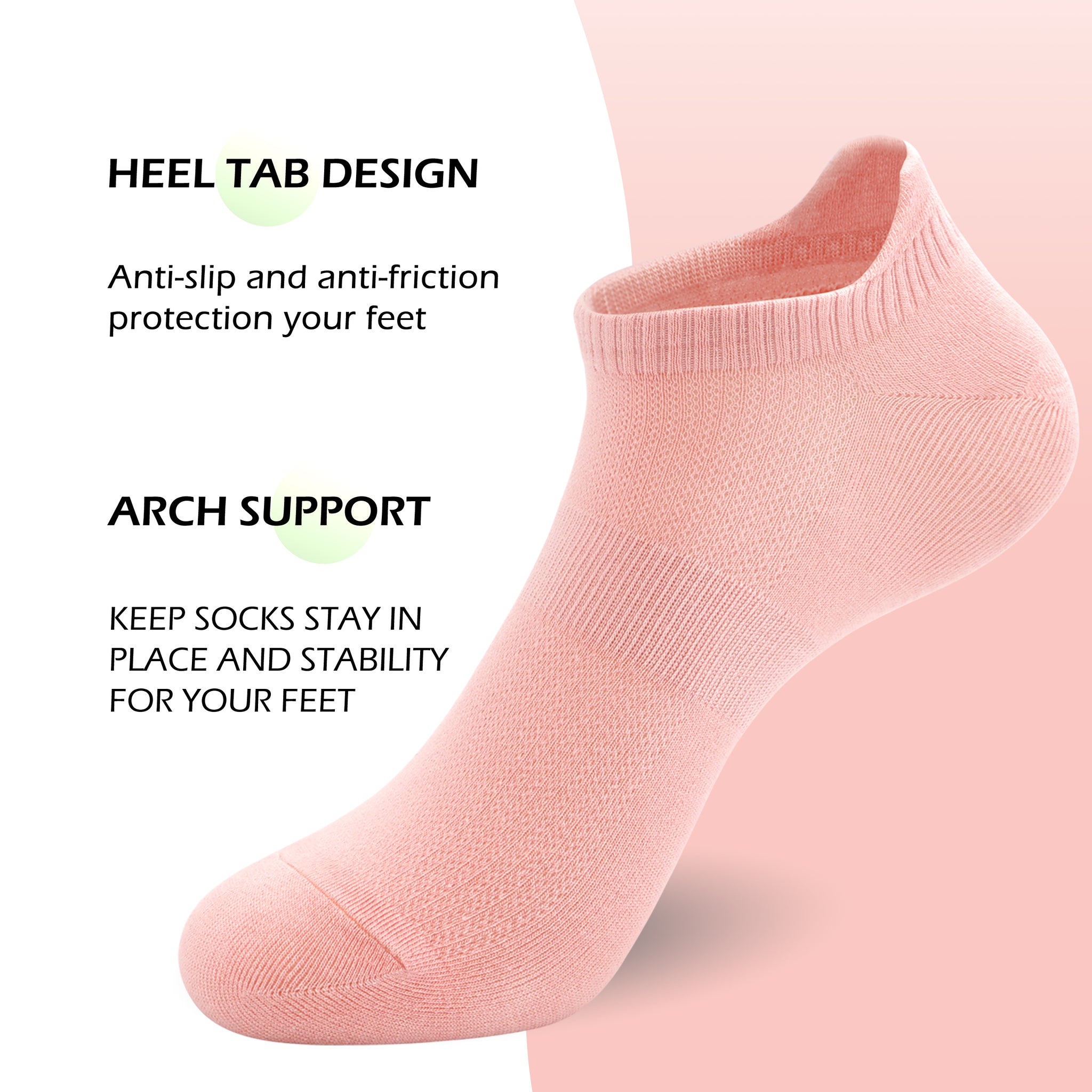 Women Ultra Thin Socks Bamboo Low Cut No Show Ventilating Low Ankle Anti Odor Arch Support Mesh Socks 5 Pairs