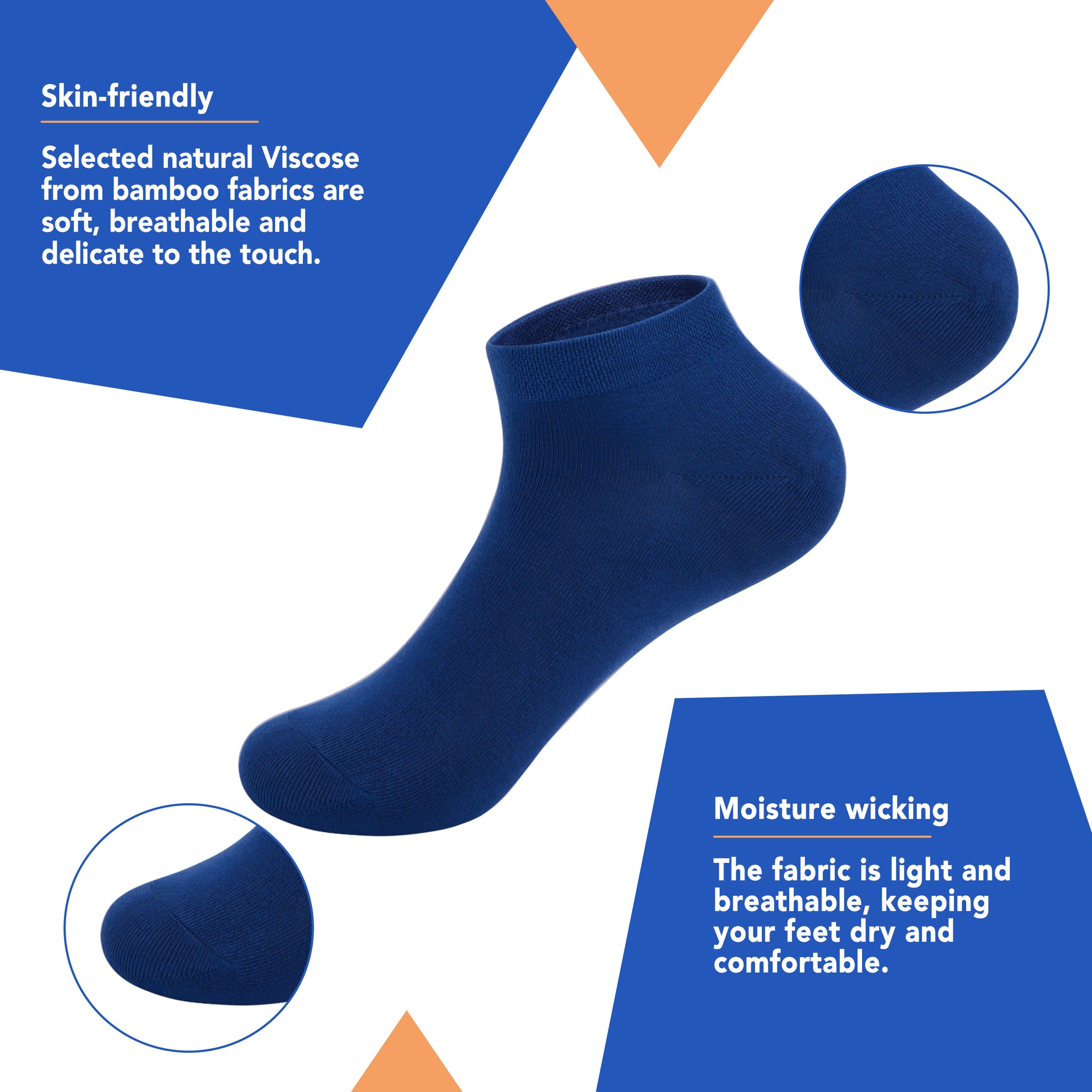Bamboo School Socks Ankle Super Soft School Kids Socks Stretch Cuffs Athletic Socks Odor Resistant Anti-odor 5 Pairs