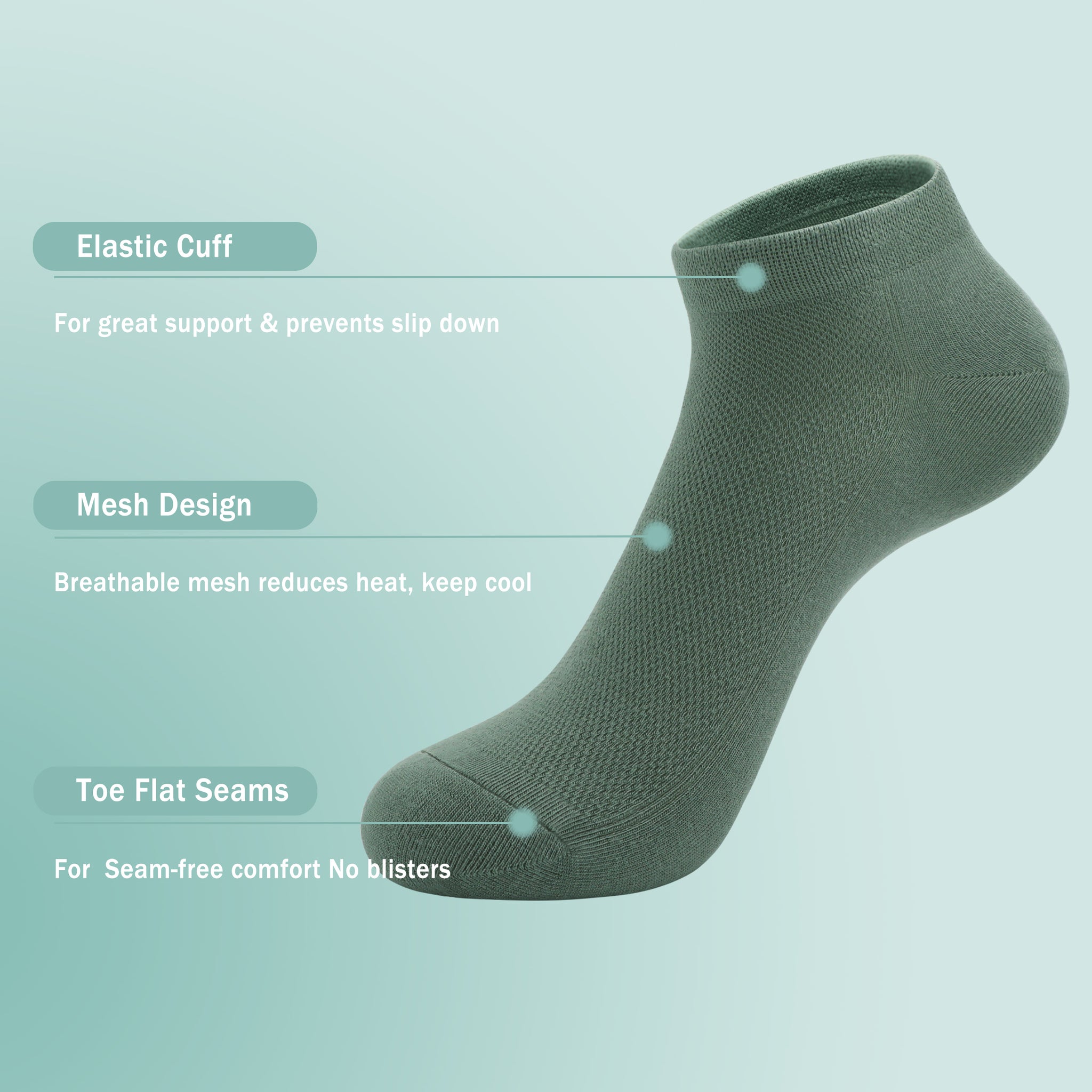 Women Mesh Ankle Socks Bamboo Summer Cool Socks Soft Ultra Thin Low Cut Sock 5 Pairs,4-8/9-11