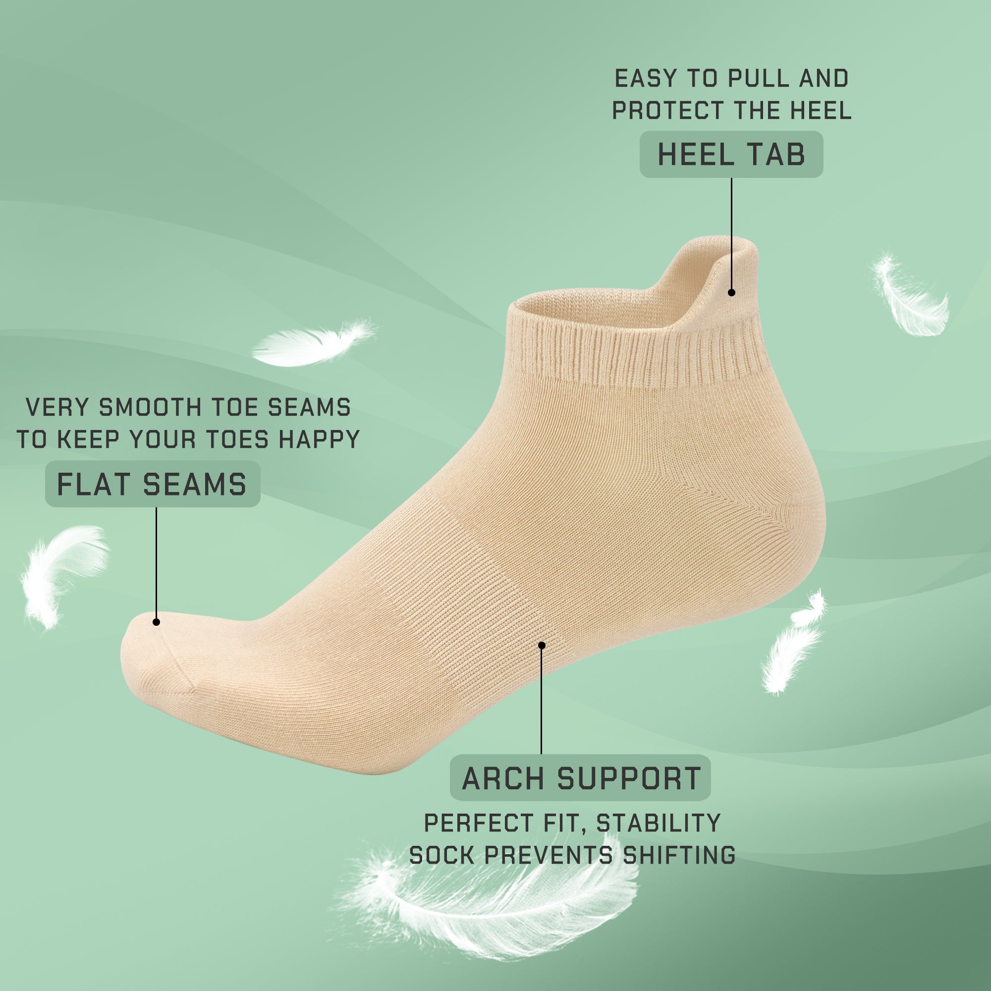 Thin Viscose Bamboo No Show Sock Men Low Cut Socks Odor Resistant Breathable Sock 5 Pairs