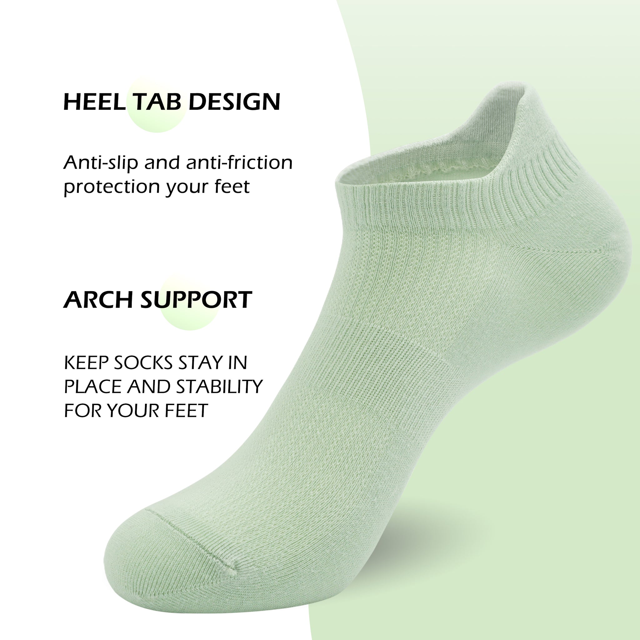Women Ultra Thin Socks Bamboo Low Cut No Show Ventilating Low Ankle Anti Odor Arch Support Mesh Socks 5 Pairs