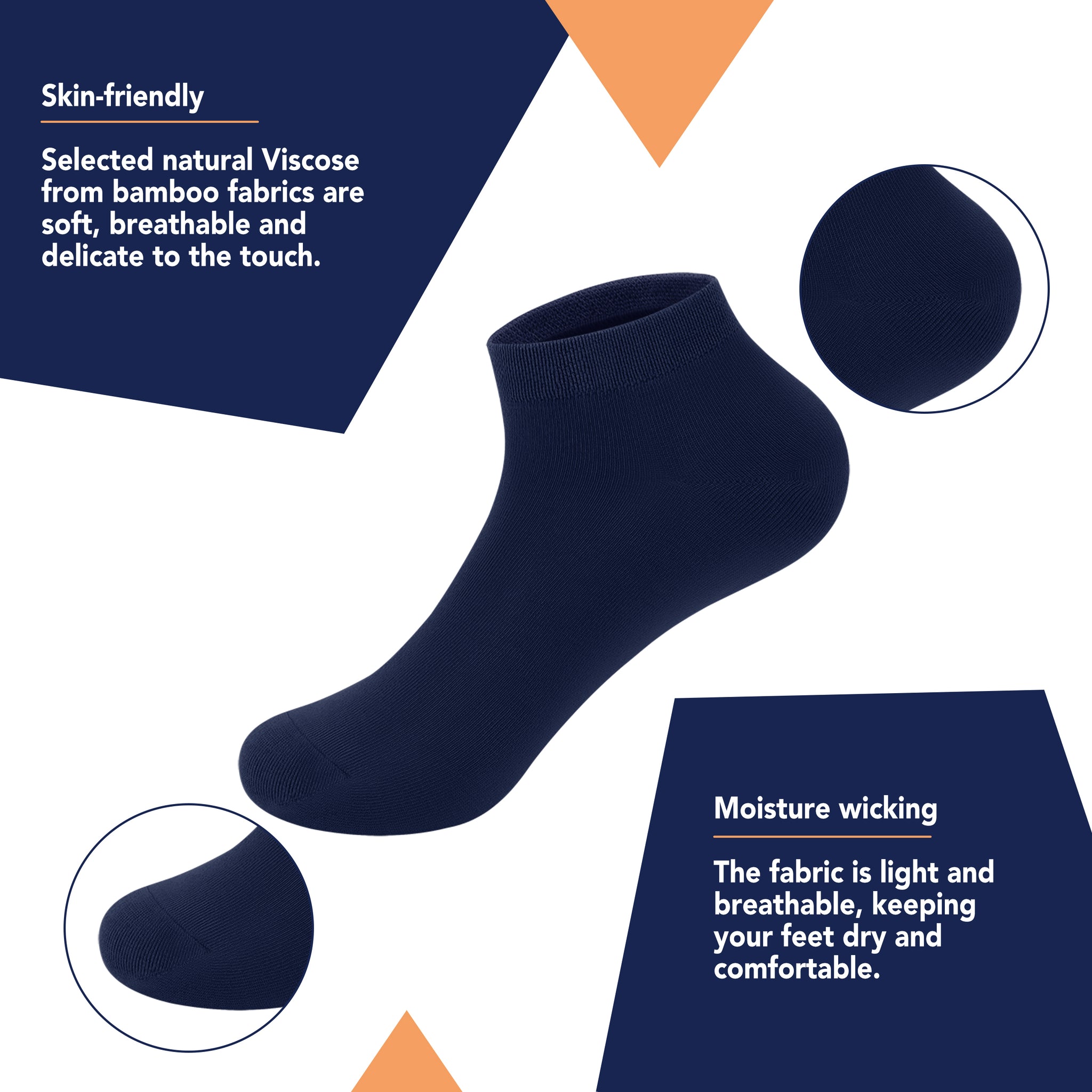 Bamboo School Socks Ankle Super Soft School Kids Socks Stretch Cuffs Athletic Socks Odor Resistant Anti-odor 5 Pairs