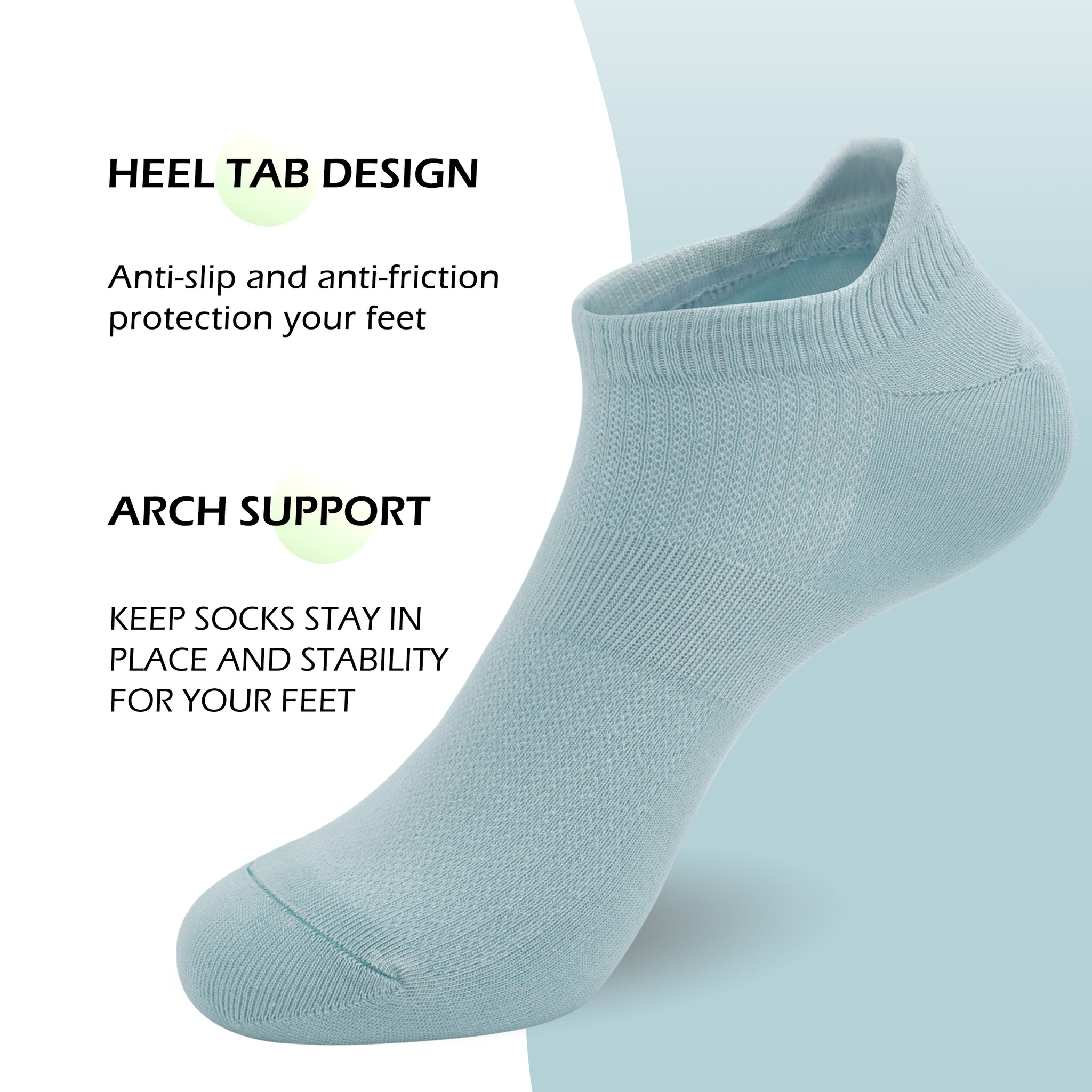 Women Ultra Thin Socks Bamboo Low Cut No Show Ventilating Low Ankle Anti Odor Arch Support Mesh Socks 5 Pairs