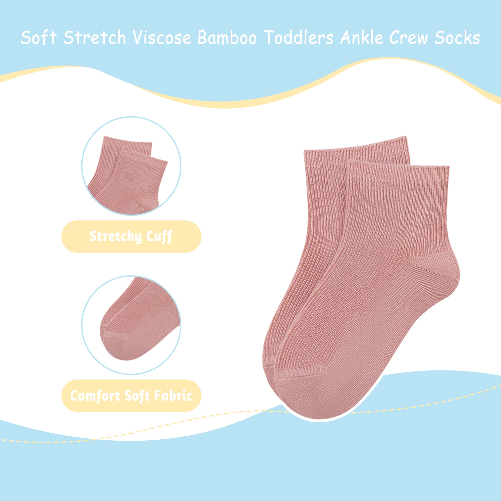 Viscose Bamboo Unisex Baby Boy Girl Socks Toddlers Ankle Crew Thin Soft Socks Stretch Breathable Newborn 5 Pairs