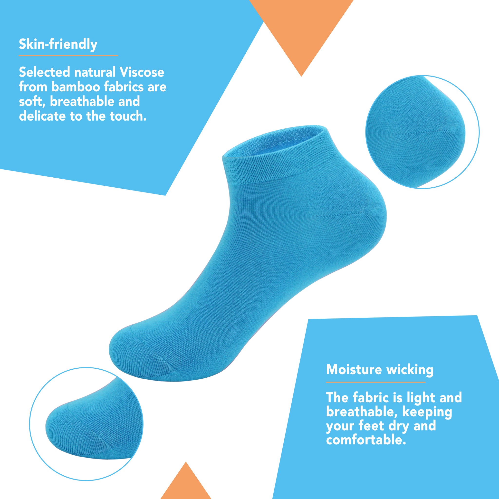 Bamboo School Socks Ankle Super Soft School Kids Socks Stretch Cuffs Athletic Socks Odor Resistant Anti-odor 5 Pairs