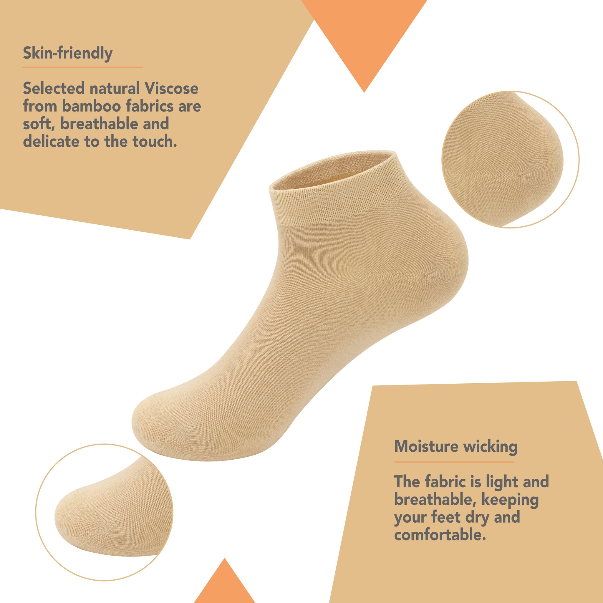 Bamboo School Socks Ankle Super Soft School Kids Socks Stretch Cuffs Athletic Socks Odor Resistant Anti-odor 5 Pairs