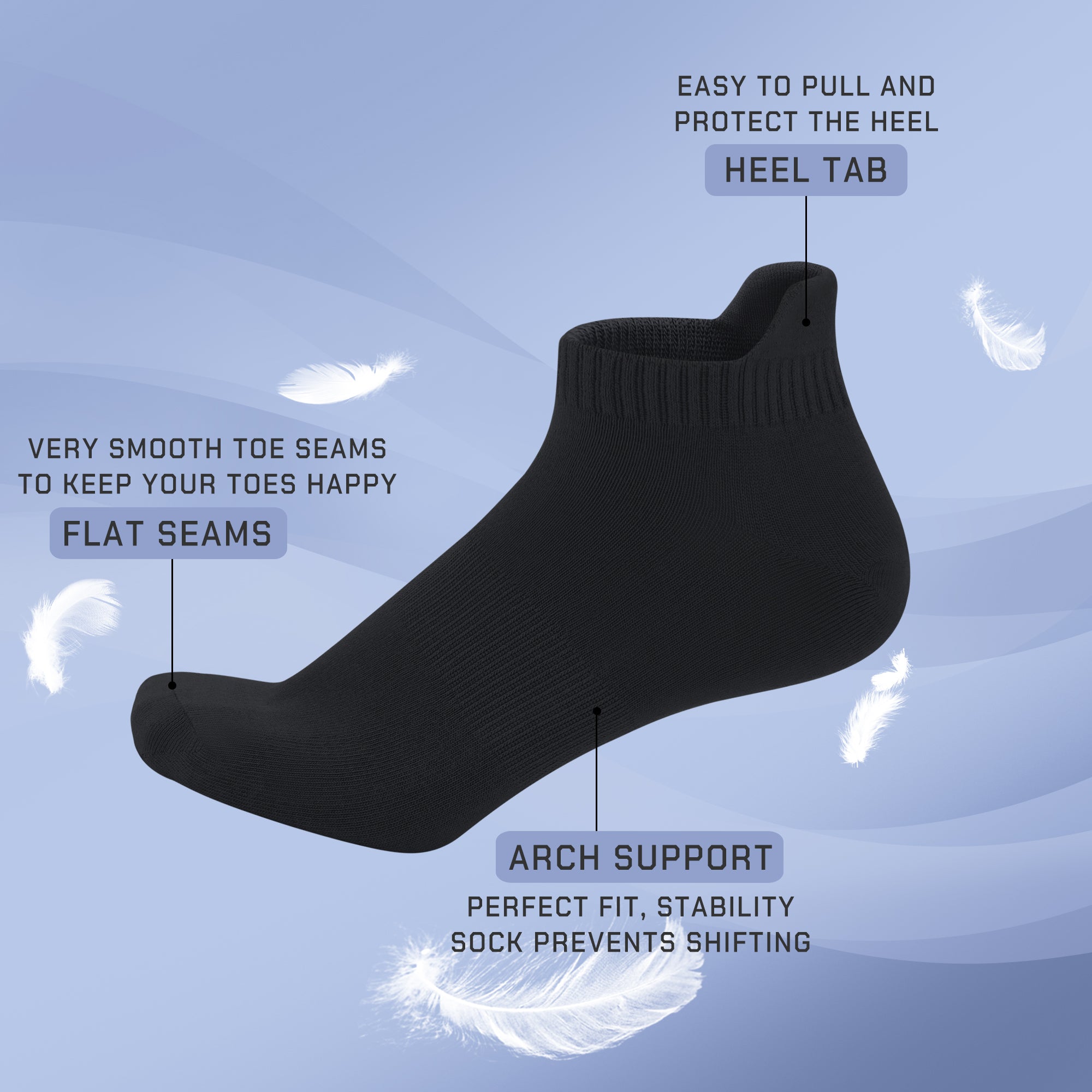 Thin Viscose Bamboo No Show Sock Men Low Cut Socks Odor Resistant Breathable Sock 5 Pairs