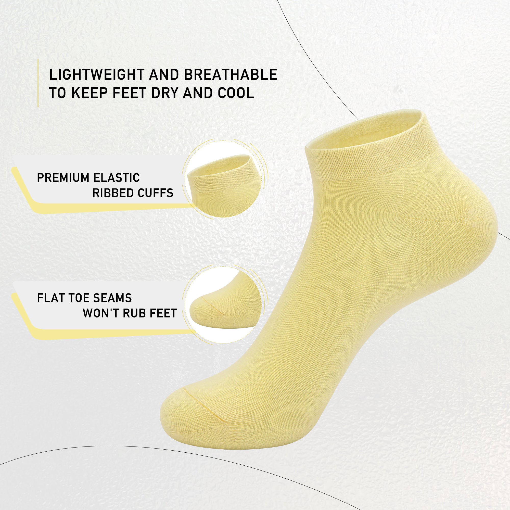 Women Bamboo Ankle Socks Low Cut Thin Sock Lightweight Pastal Color Soft Sock 5 Pairs