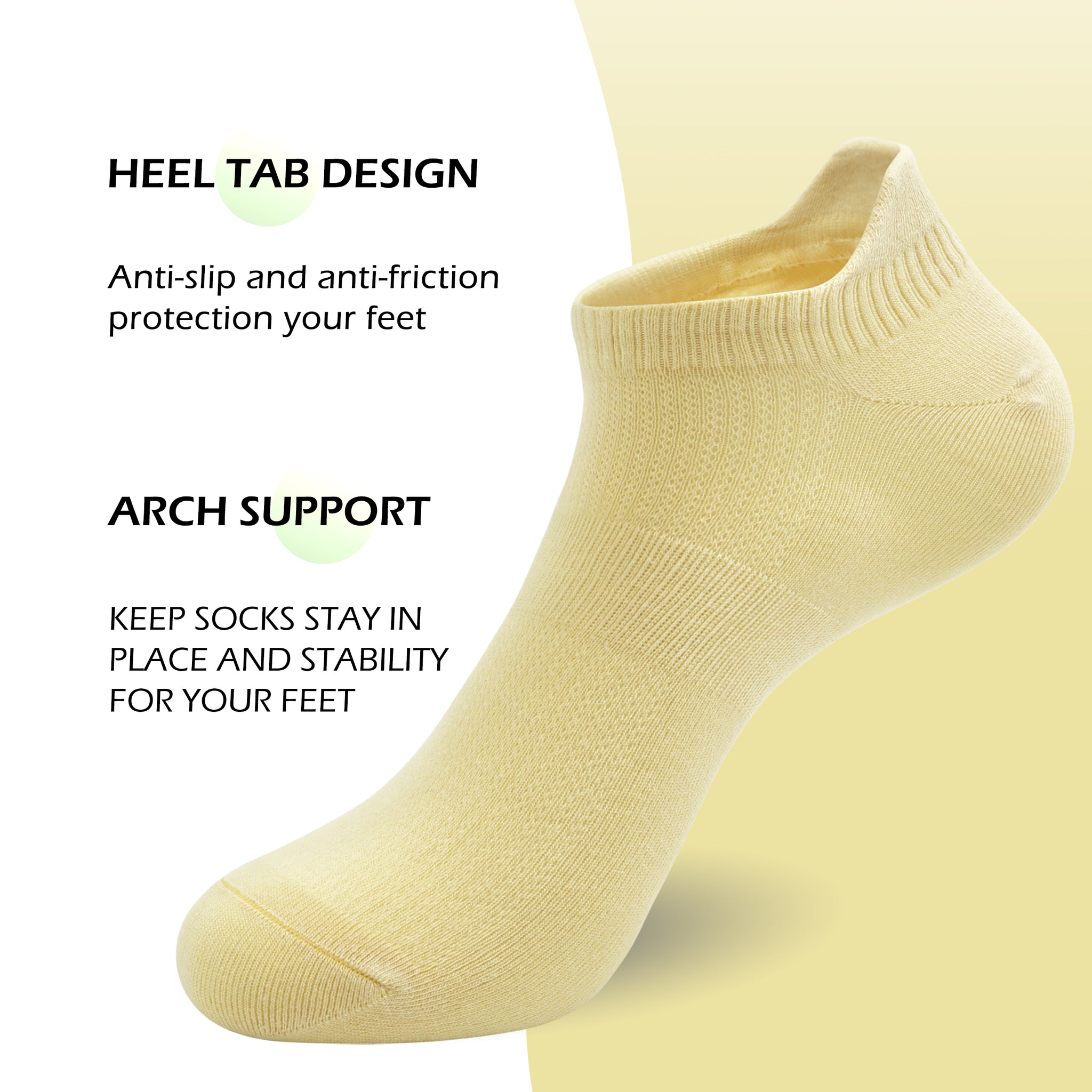 Women Ultra Thin Socks Bamboo Low Cut No Show Ventilating Low Ankle Anti Odor Arch Support Mesh Socks 5 Pairs