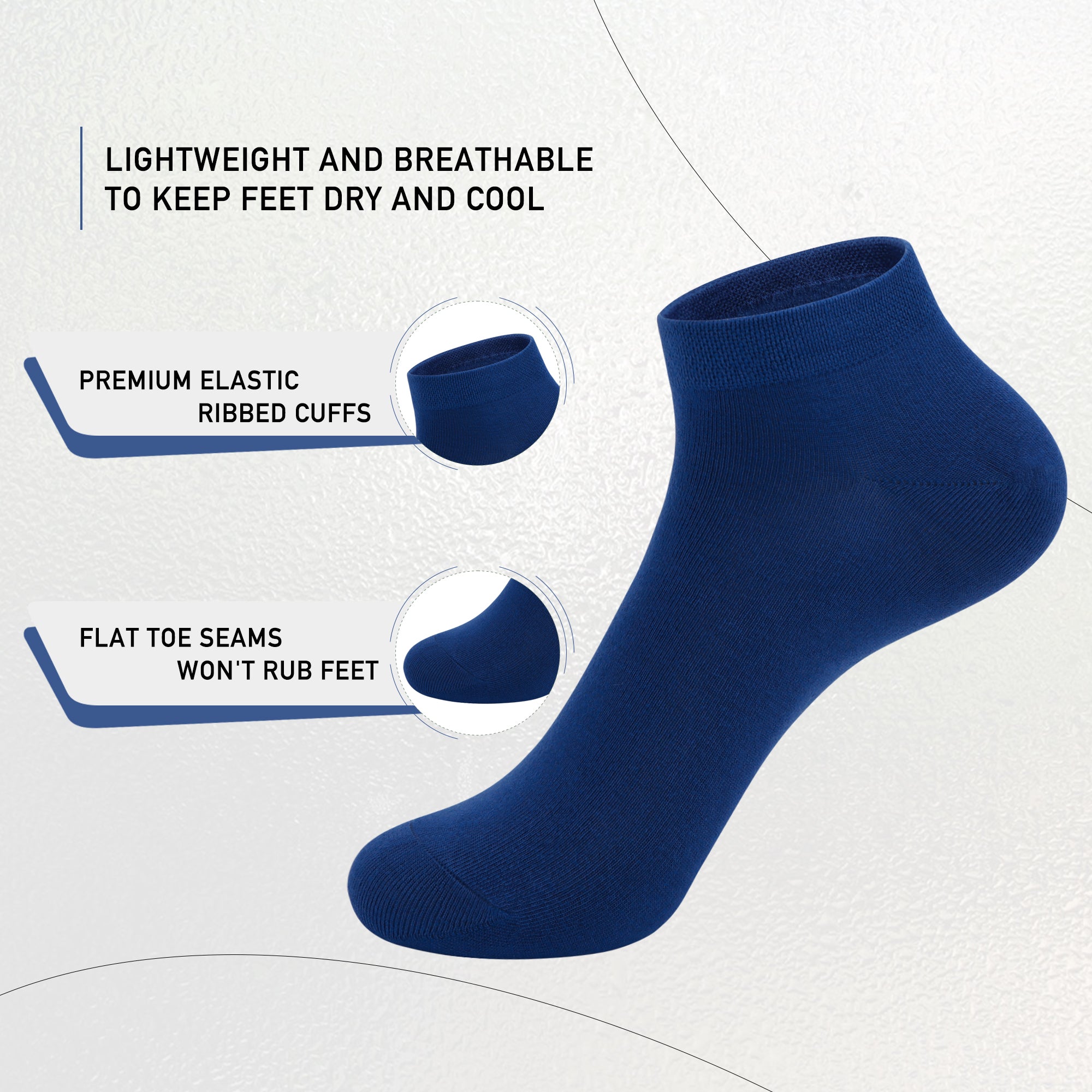 Women Bamboo Ankle Socks Low Cut Thin Sock Lightweight Pastal Color Soft Sock 5 Pairs