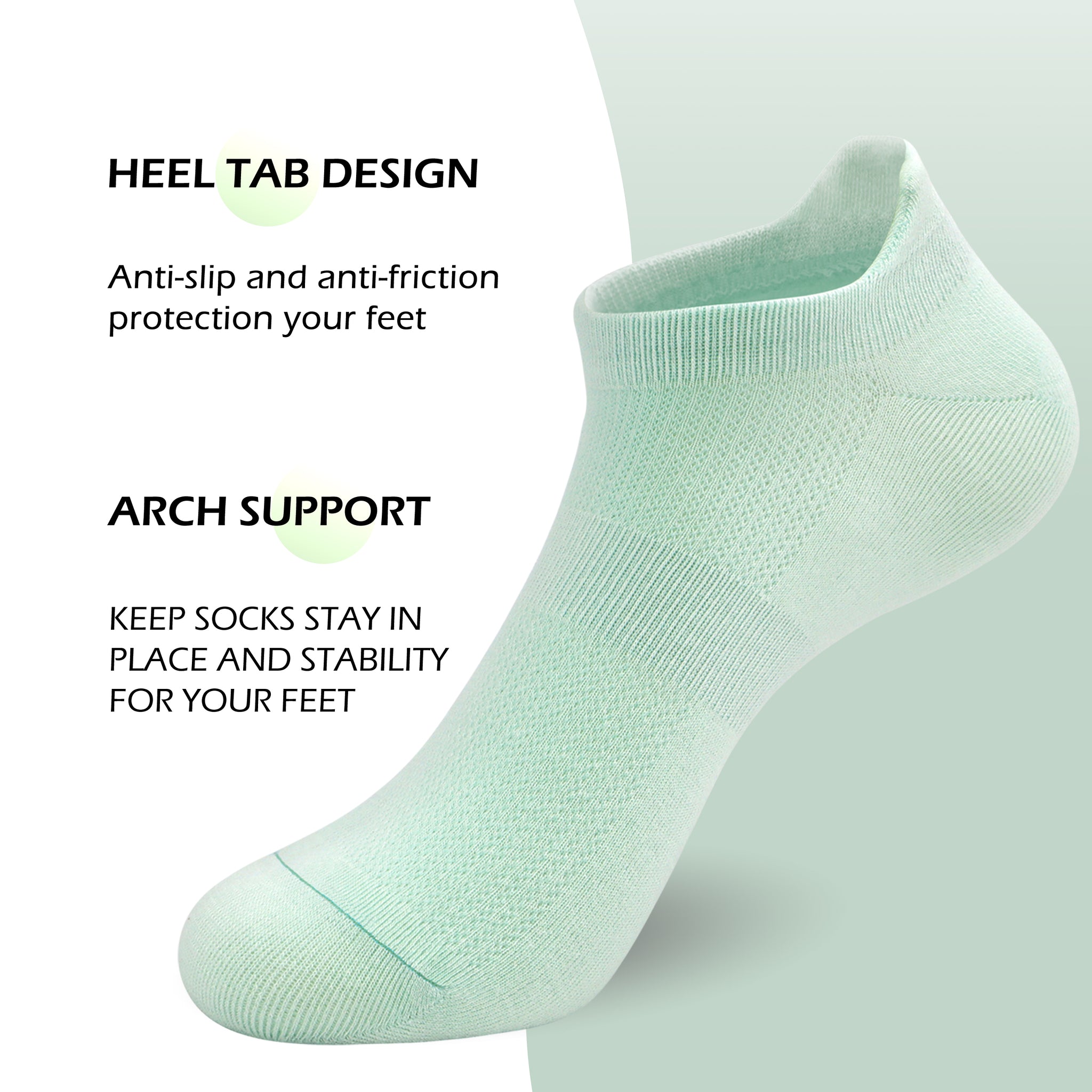 Women Ultra Thin Socks Bamboo Low Cut No Show Ventilating Low Ankle Anti Odor Arch Support Mesh Socks 5 Pairs