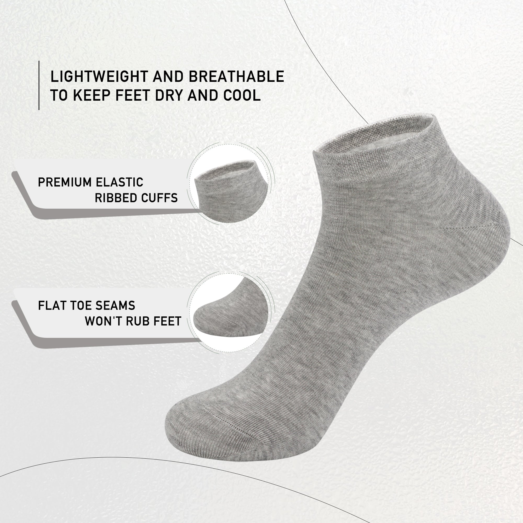 Women Bamboo Ankle Socks Low Cut Thin Sock Lightweight Pastal Color Soft Sock 5 Pairs