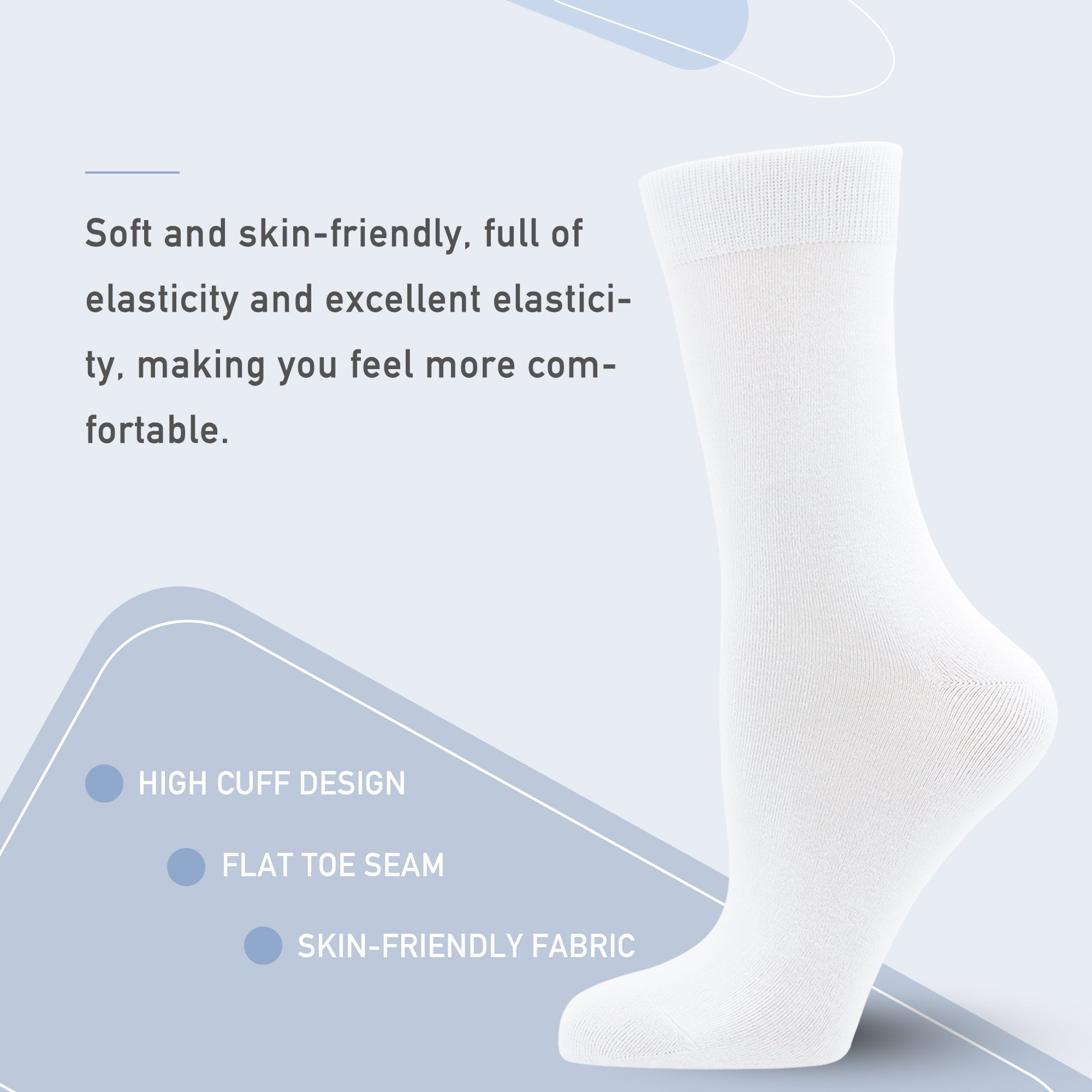 Women's Soft Thin Bamboo Crew Socks, Fit Stretchy Casual, Business, Dress Calf Sock 5 Pairs