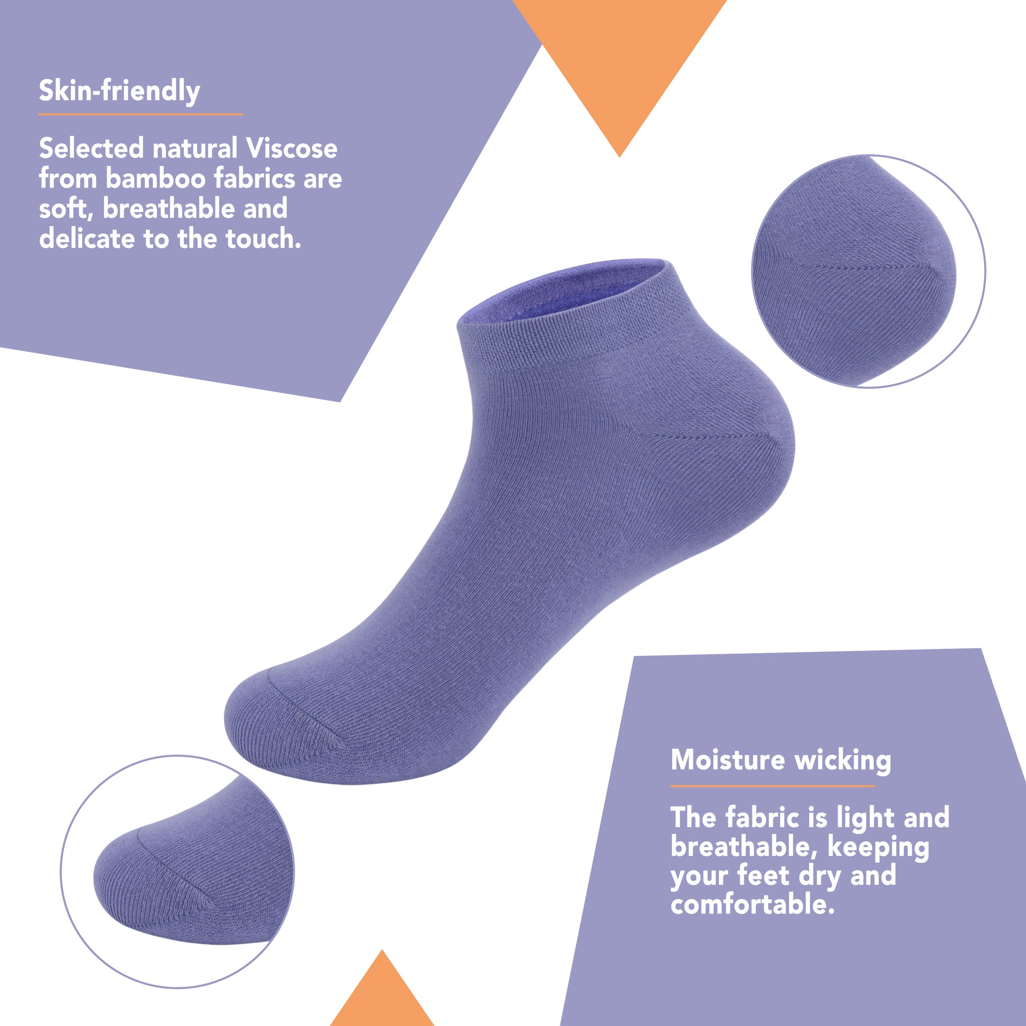 Bamboo School Socks Ankle Super Soft School Kids Socks Stretch Cuffs Athletic Socks Odor Resistant Anti-odor 5 Pairs