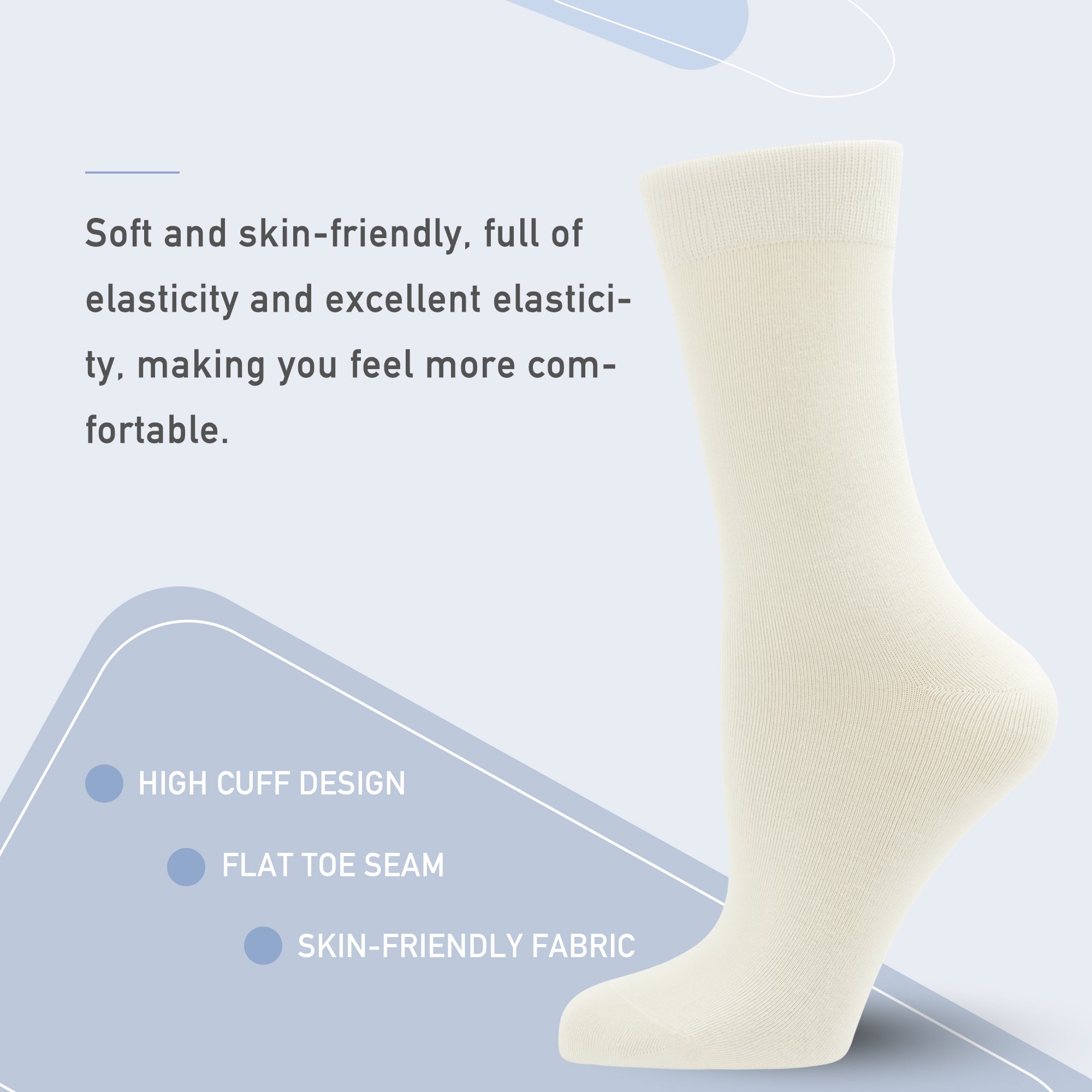 Women's Soft Thin Bamboo Crew Socks, Fit Stretchy Casual, Business, Dress Calf Sock 5 Pairs
