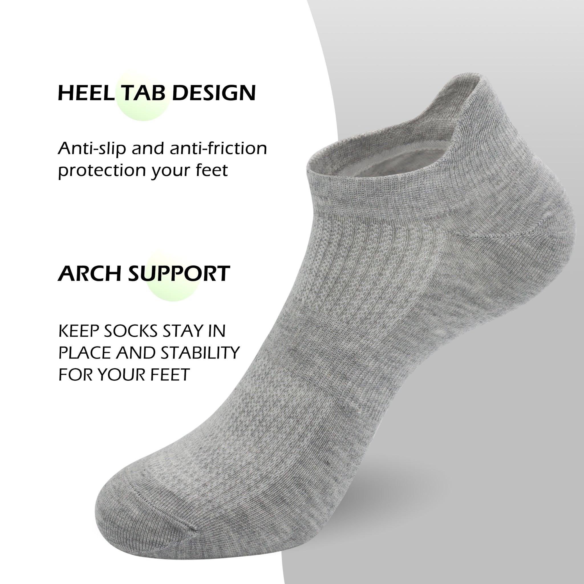 Women Ultra Thin Socks Bamboo Low Cut No Show Ventilating Low Ankle Anti Odor Arch Support Mesh Socks 5 Pairs
