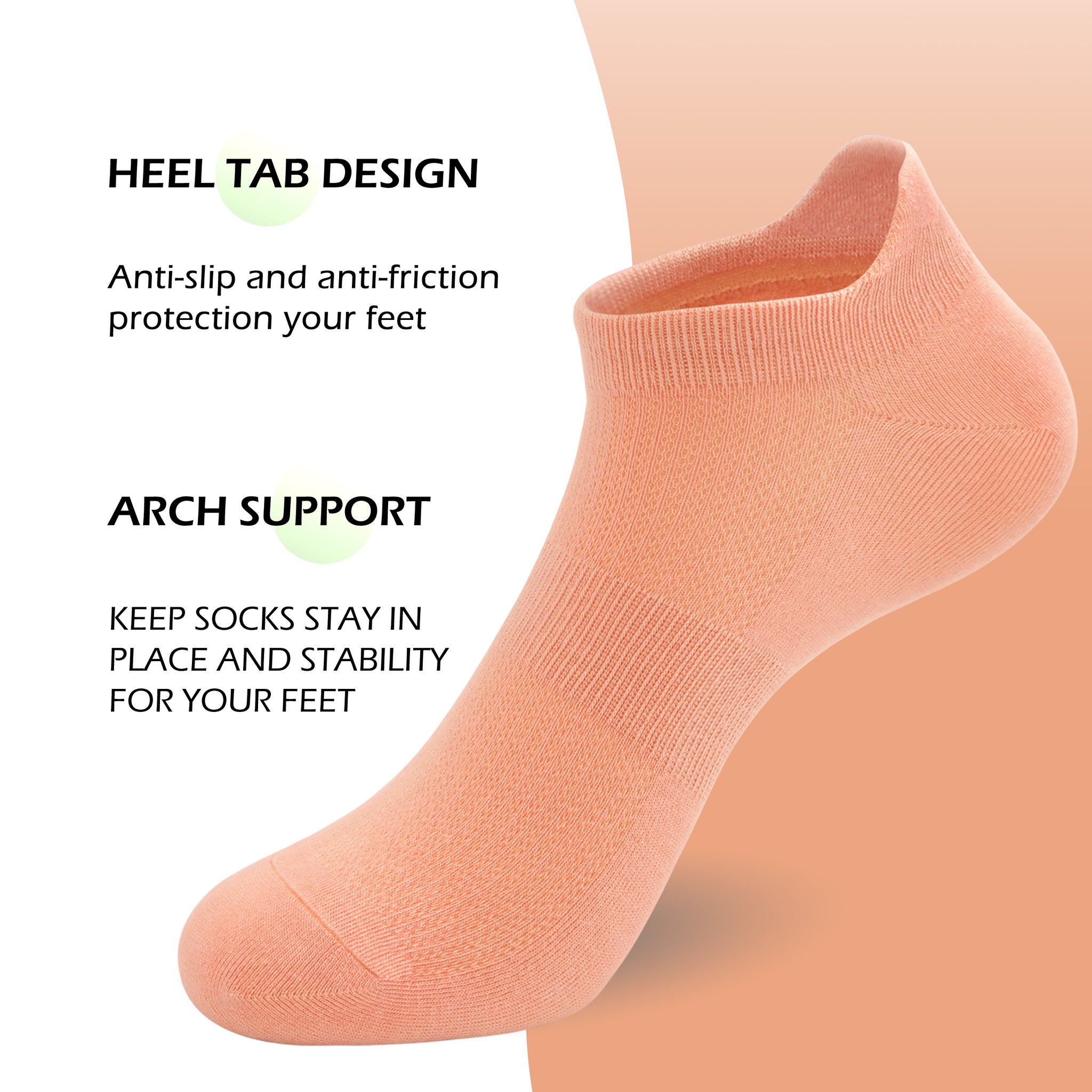 Women Ultra Thin Socks Bamboo Low Cut No Show Ventilating Low Ankle Anti Odor Arch Support Mesh Socks 5 Pairs