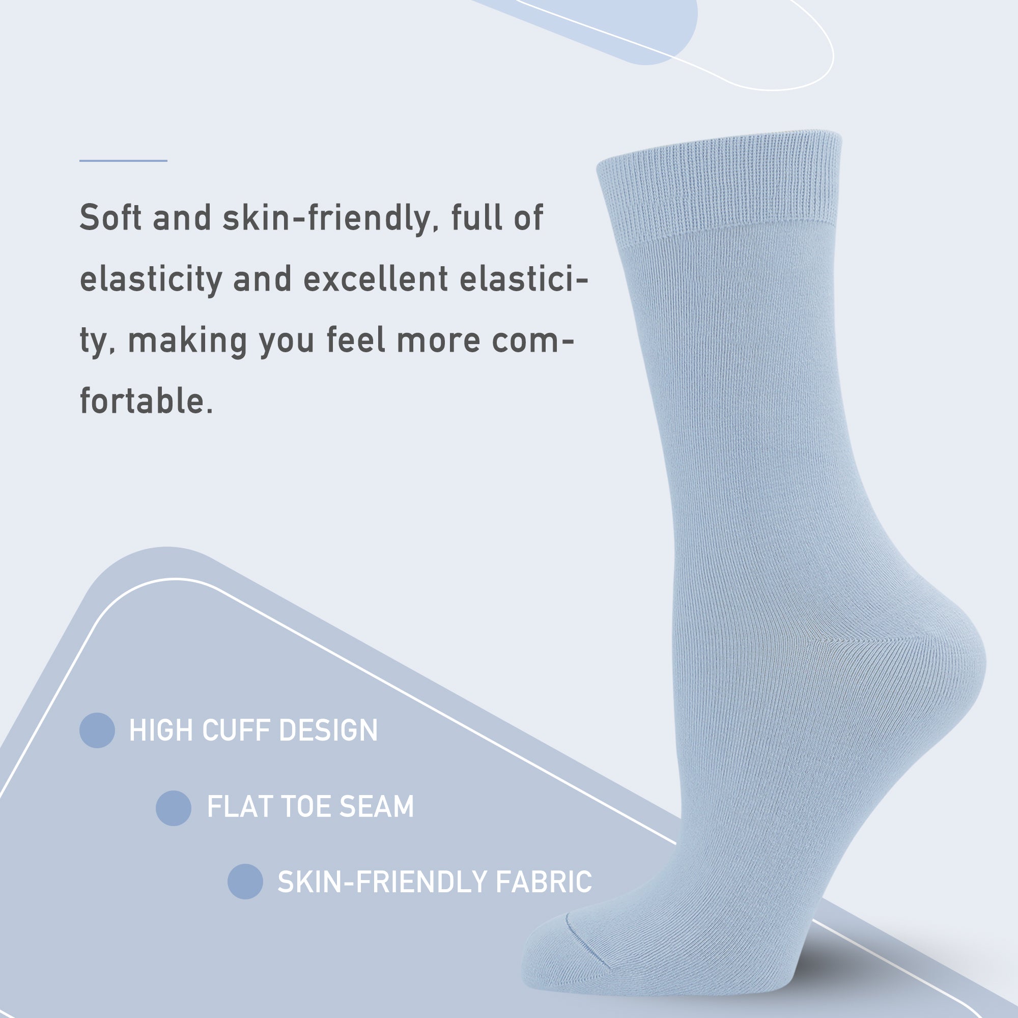 Women's Soft Thin Bamboo Crew Socks, Fit Stretchy Casual, Business, Dress Calf Sock 5 Pairs