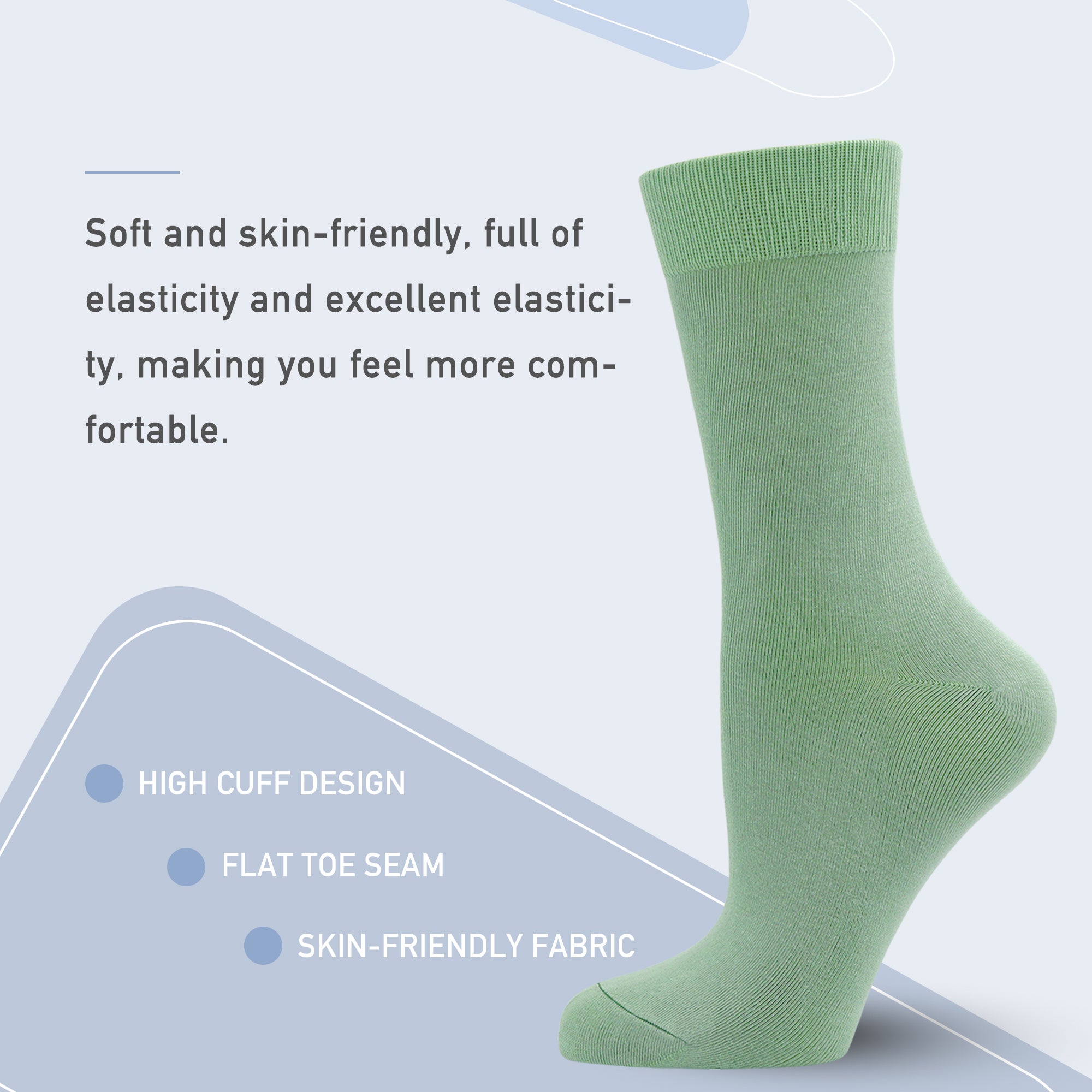 Women's Soft Thin Bamboo Crew Socks, Fit Stretchy Casual, Business, Dress Calf Sock 5 Pairs