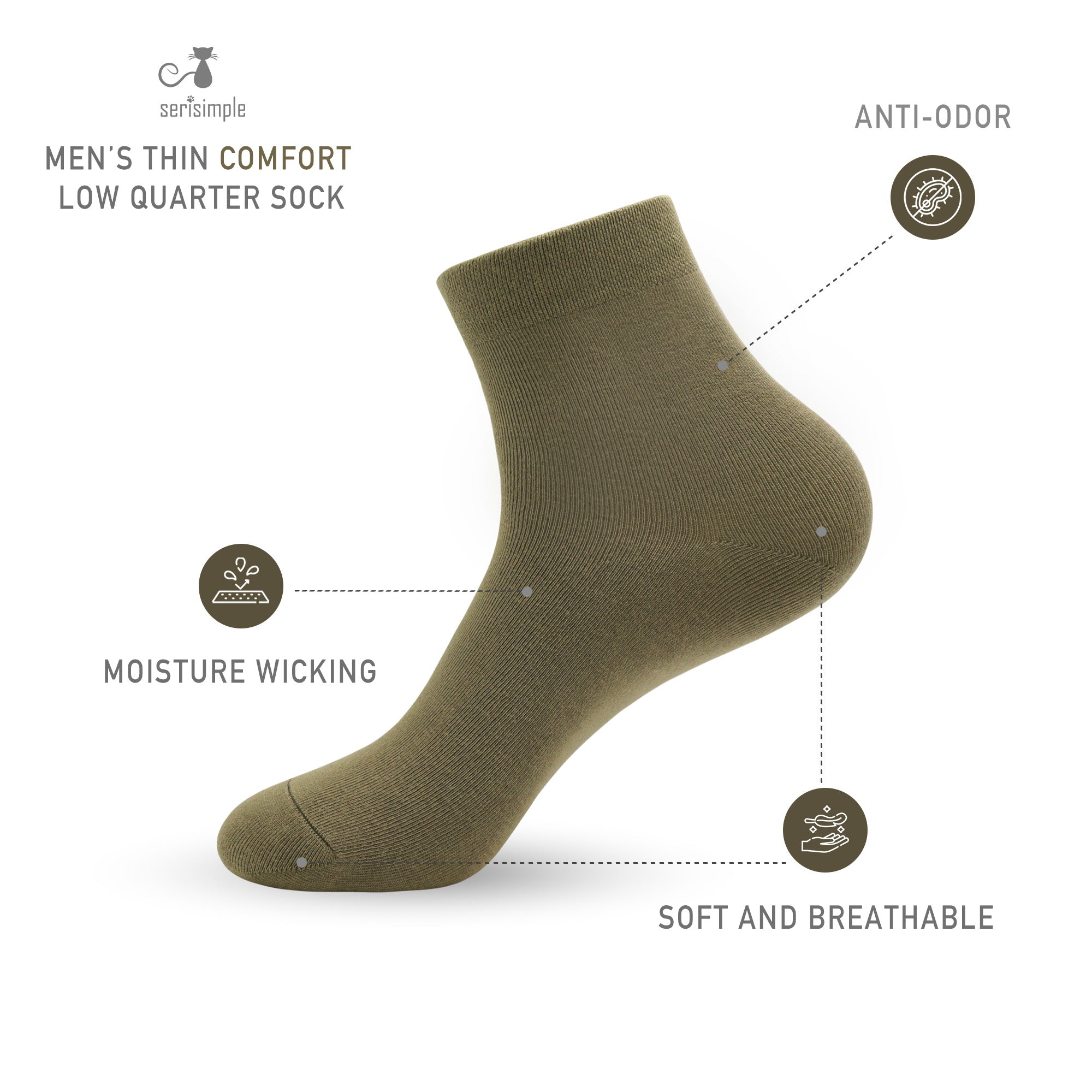 Bamboo Men sock Breathable Sock Low Quarter Thin Ankle Sock Comfort Cool soft Sock 5 Pairs