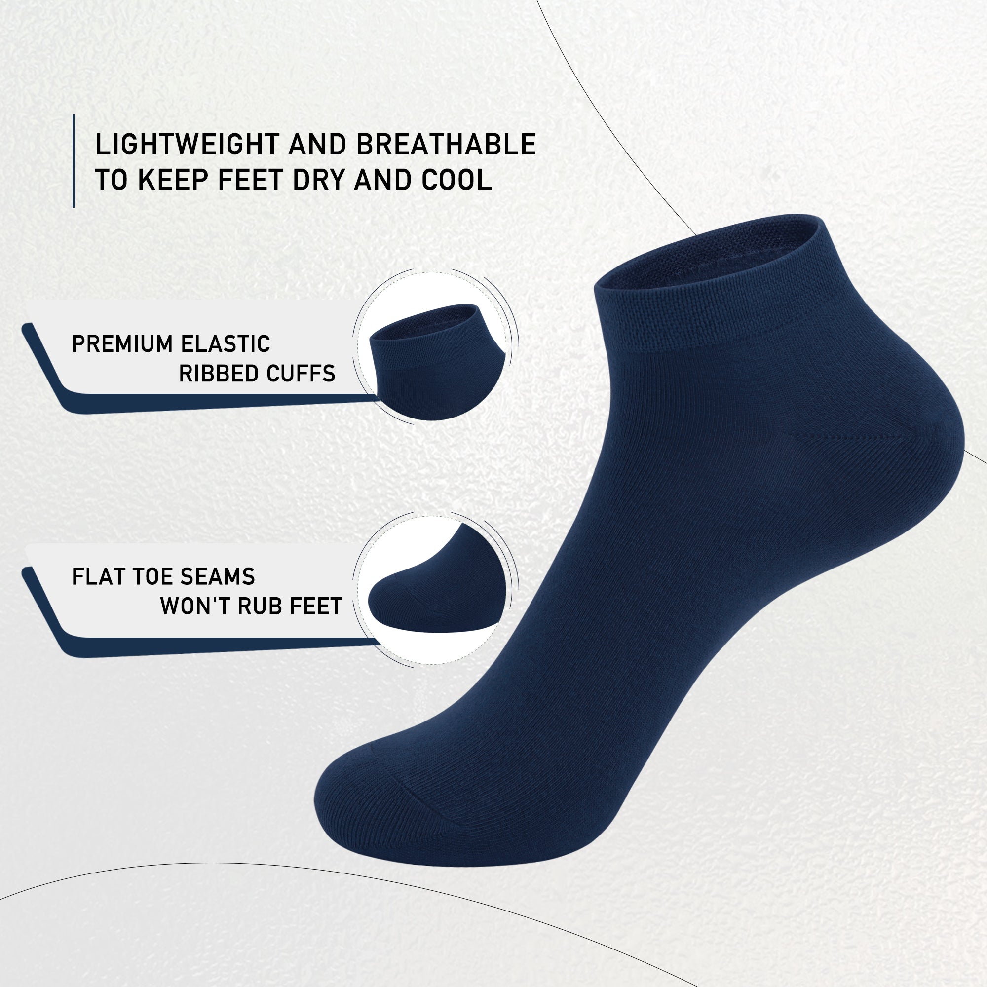 Women Bamboo Ankle Socks Low Cut Thin Sock Lightweight Pastal Color Soft Sock 5 Pairs