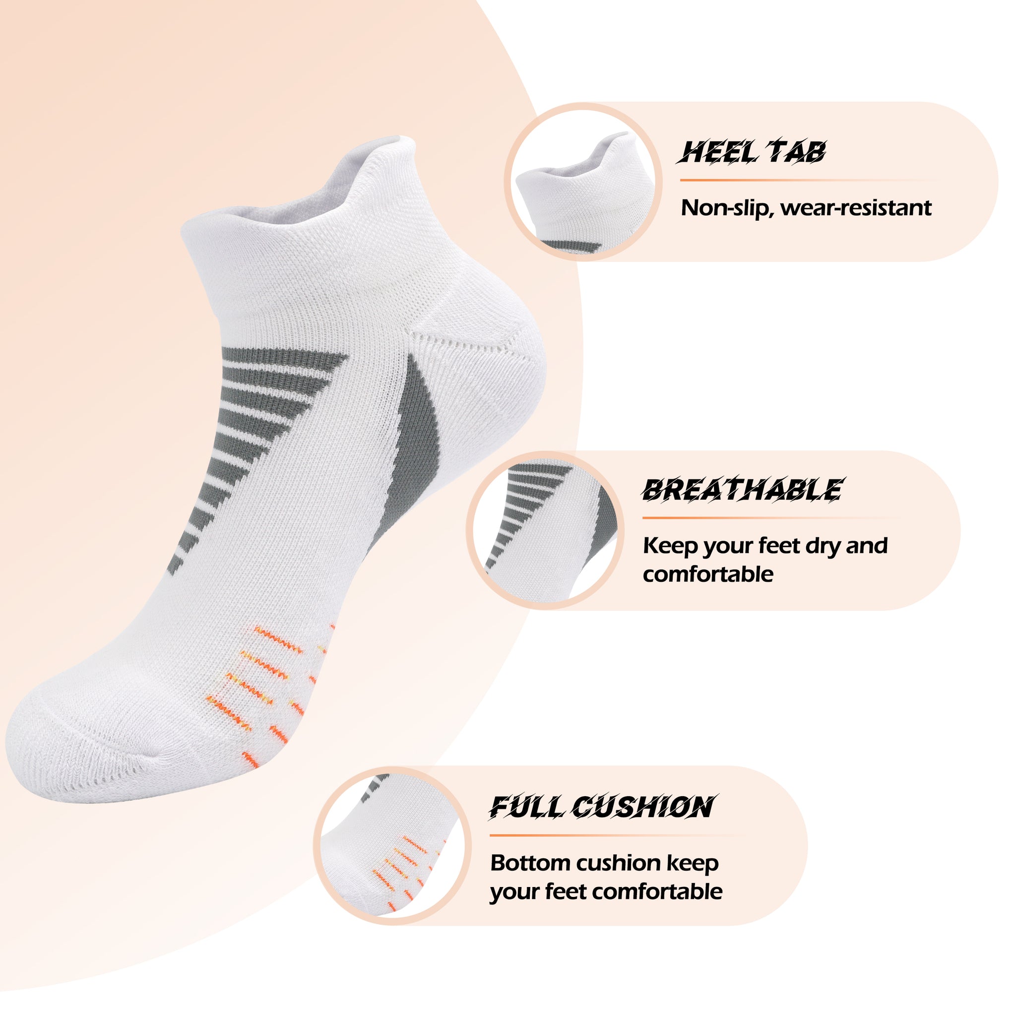 SERISIMPLE Low Cut Performance Cotton Bamboo Socks Padding Athletic Cushion Compression Wicking Running Men Women 3 Pairs