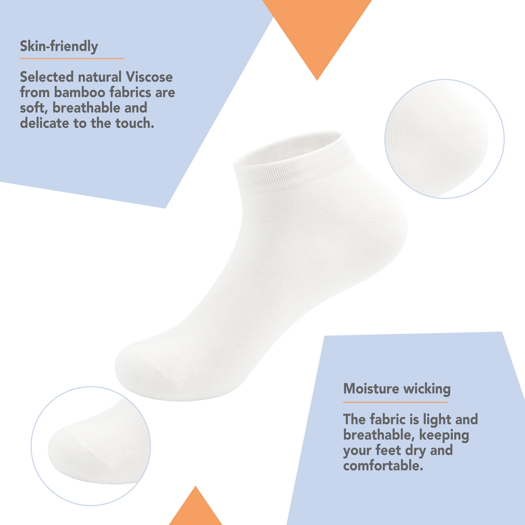 Bamboo School Socks Ankle Super Soft School Kids Socks Stretch Cuffs Athletic Socks Odor Resistant Anti-odor 5 Pairs