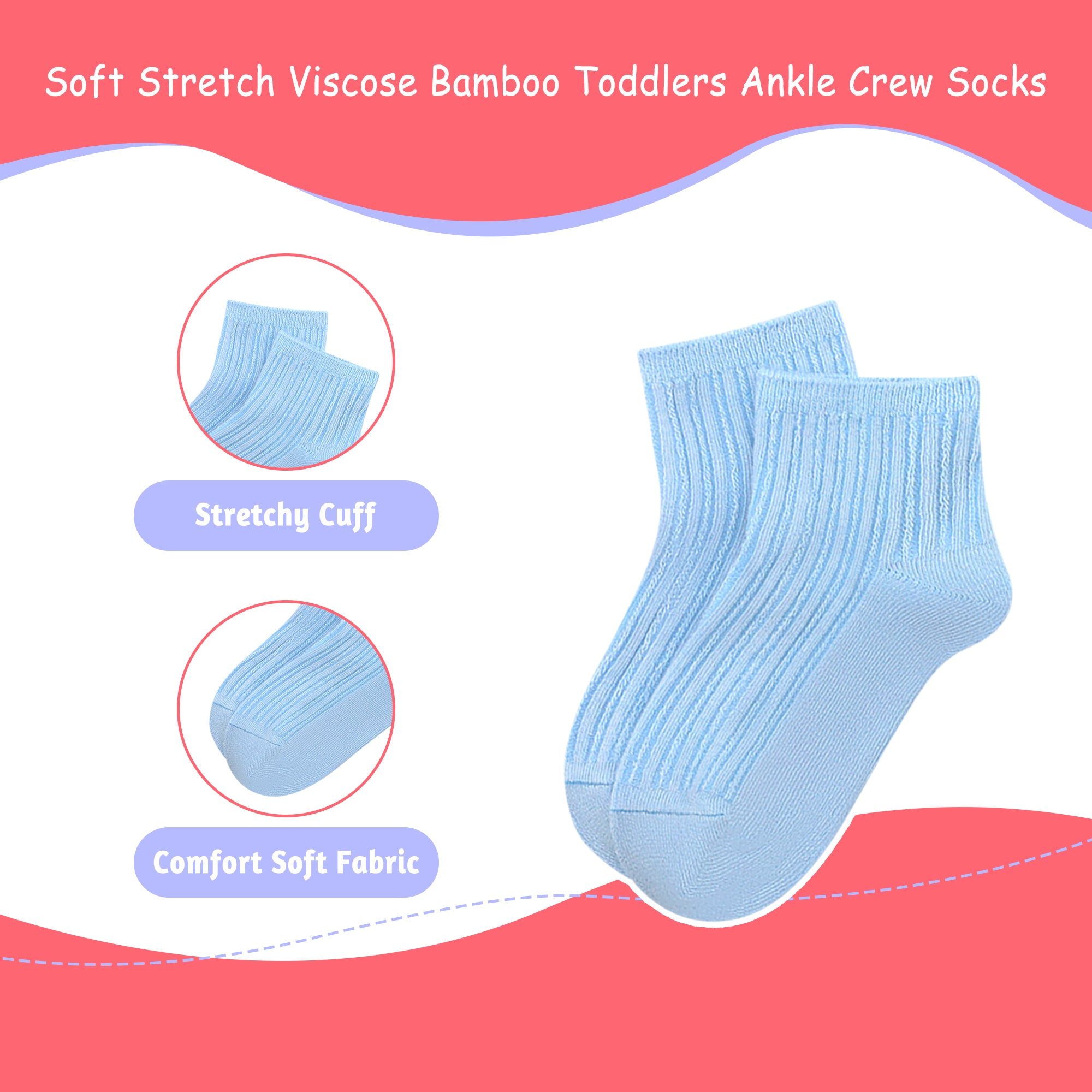 Viscose Bamboo Unisex Baby Boy Girl Socks Toddlers Ankle Crew Thin Soft Socks Stretch Breathable Newborn 5 Pairs