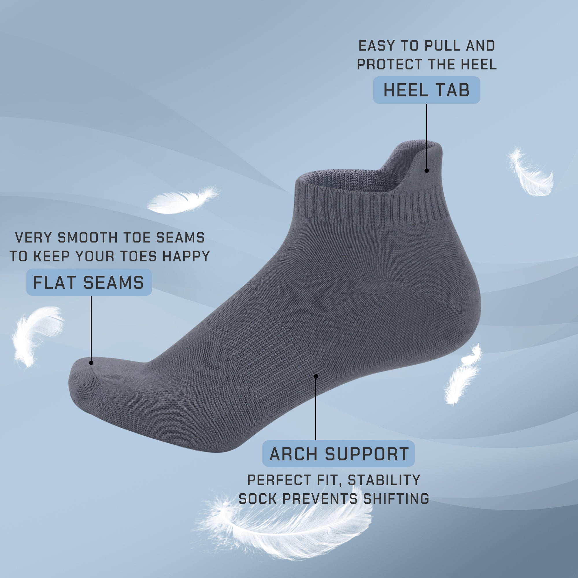 Thin Viscose Bamboo No Show Sock Men Low Cut Socks Odor Resistant Breathable Sock 5 Pairs
