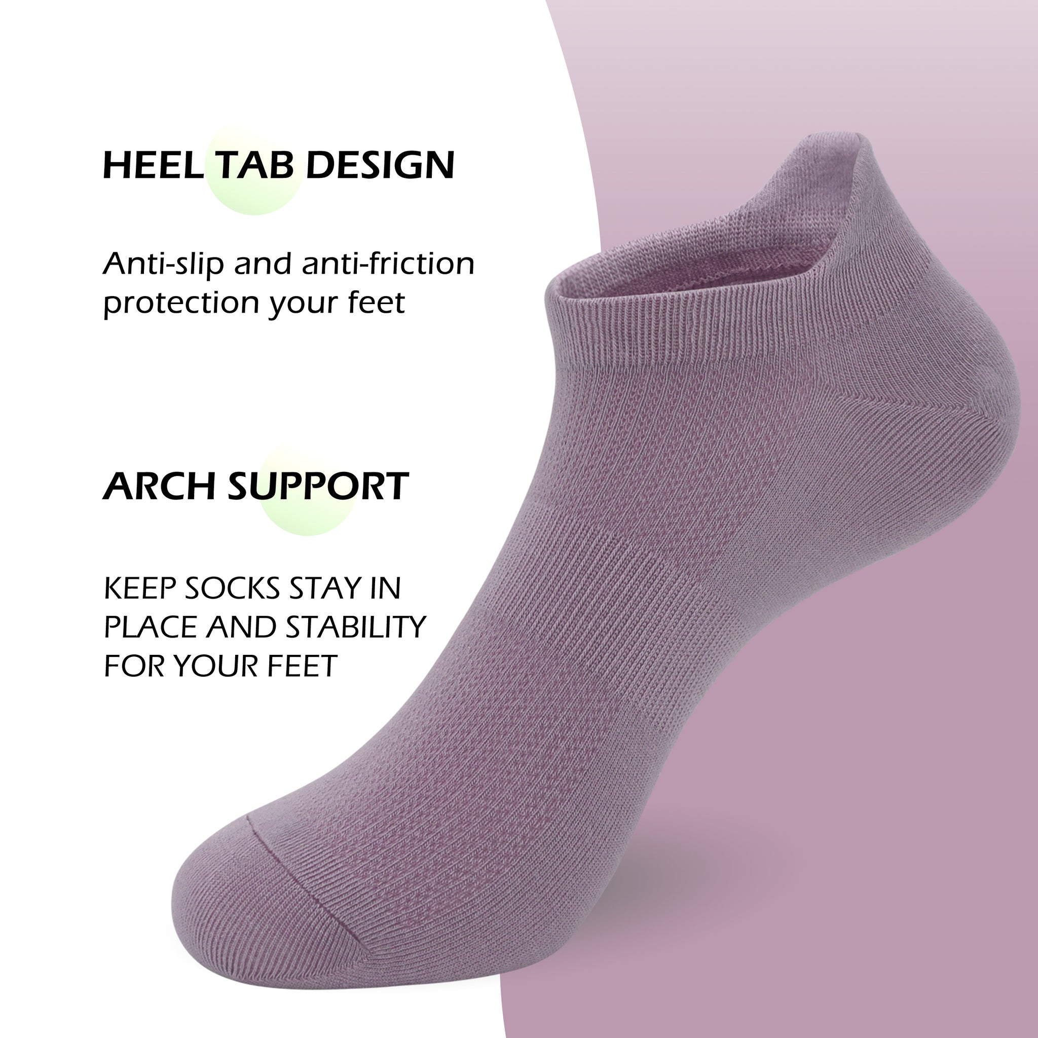 Women Ultra Thin Socks Bamboo Low Cut No Show Ventilating Low Ankle Anti Odor Arch Support Mesh Socks 5 Pairs